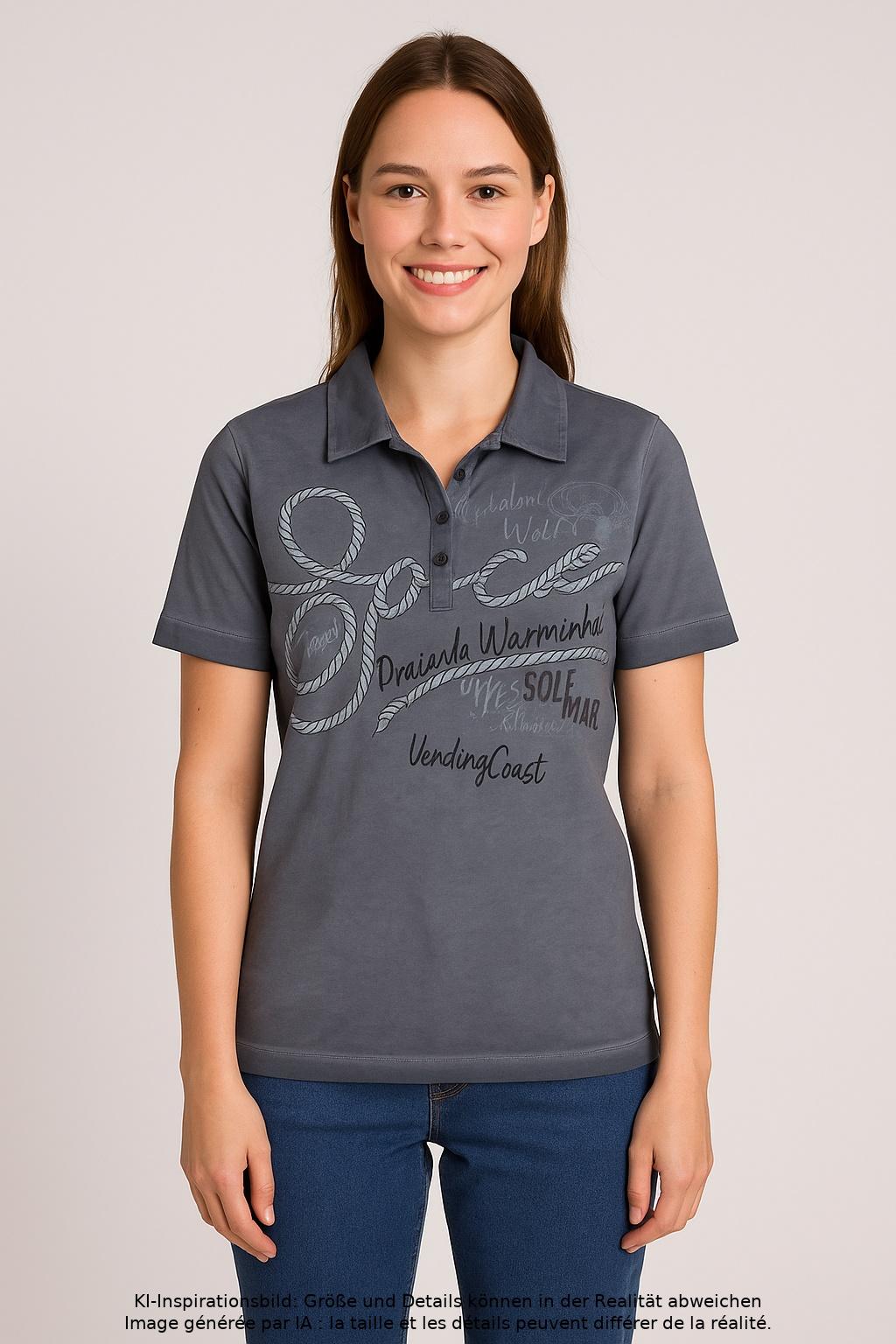 

Soccx Damen Poloshirt, blau, Gr. 36