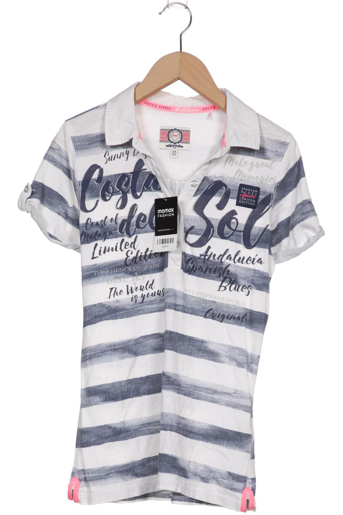 

Soccx Damen Poloshirt, blau, Gr. 34