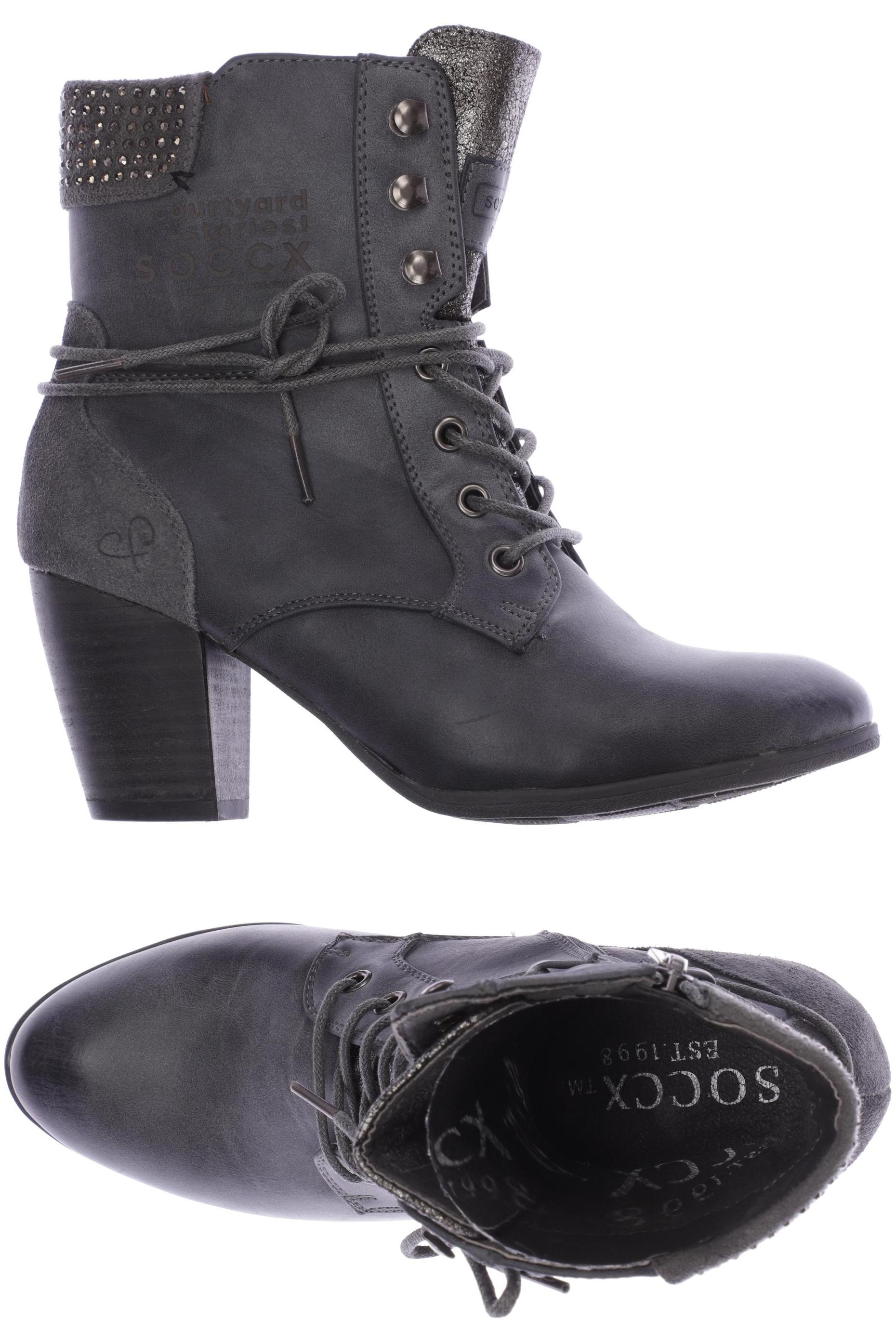 

SOCCX Damen Stiefelette, grau