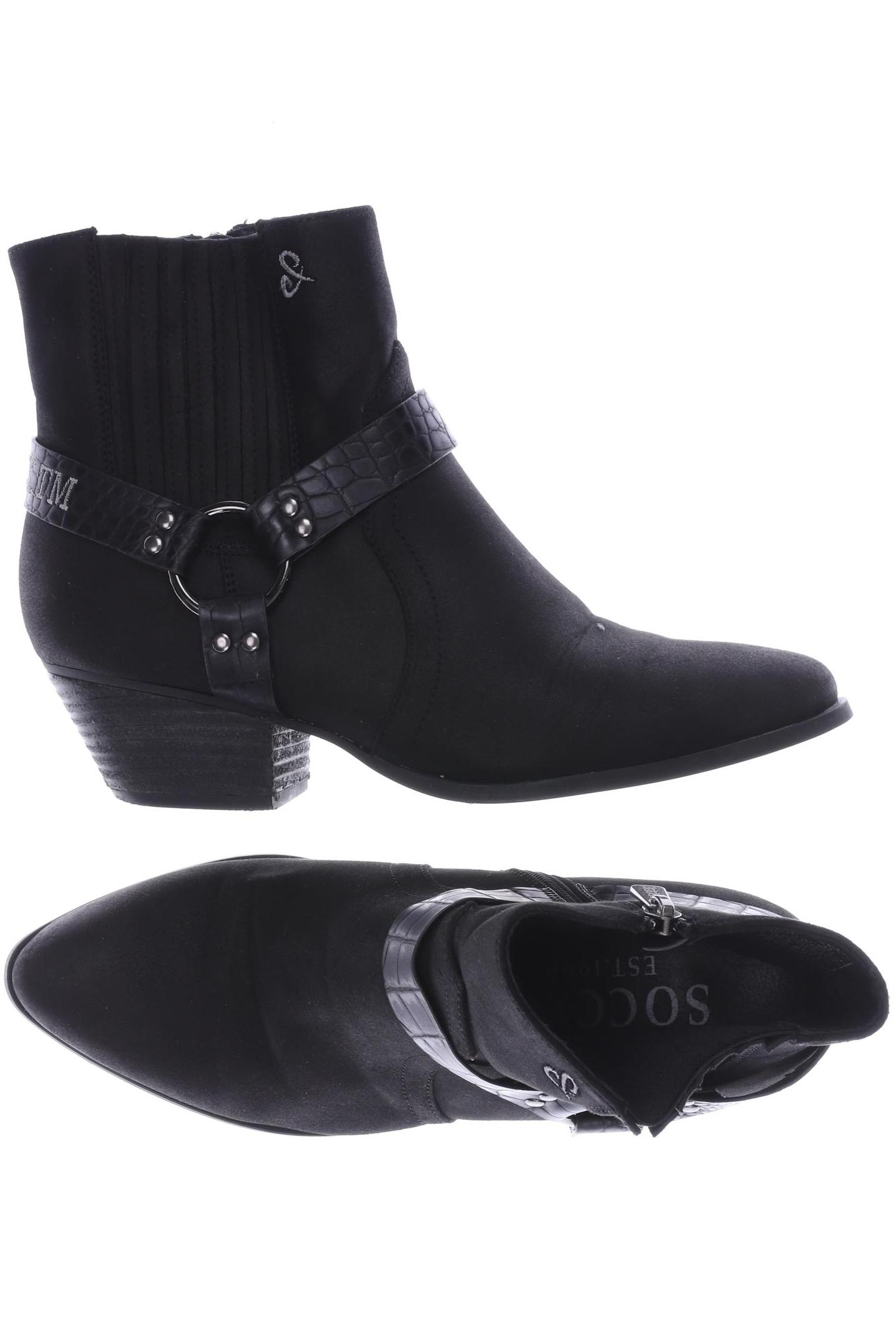 

SOCCX Damen Stiefelette, schwarz