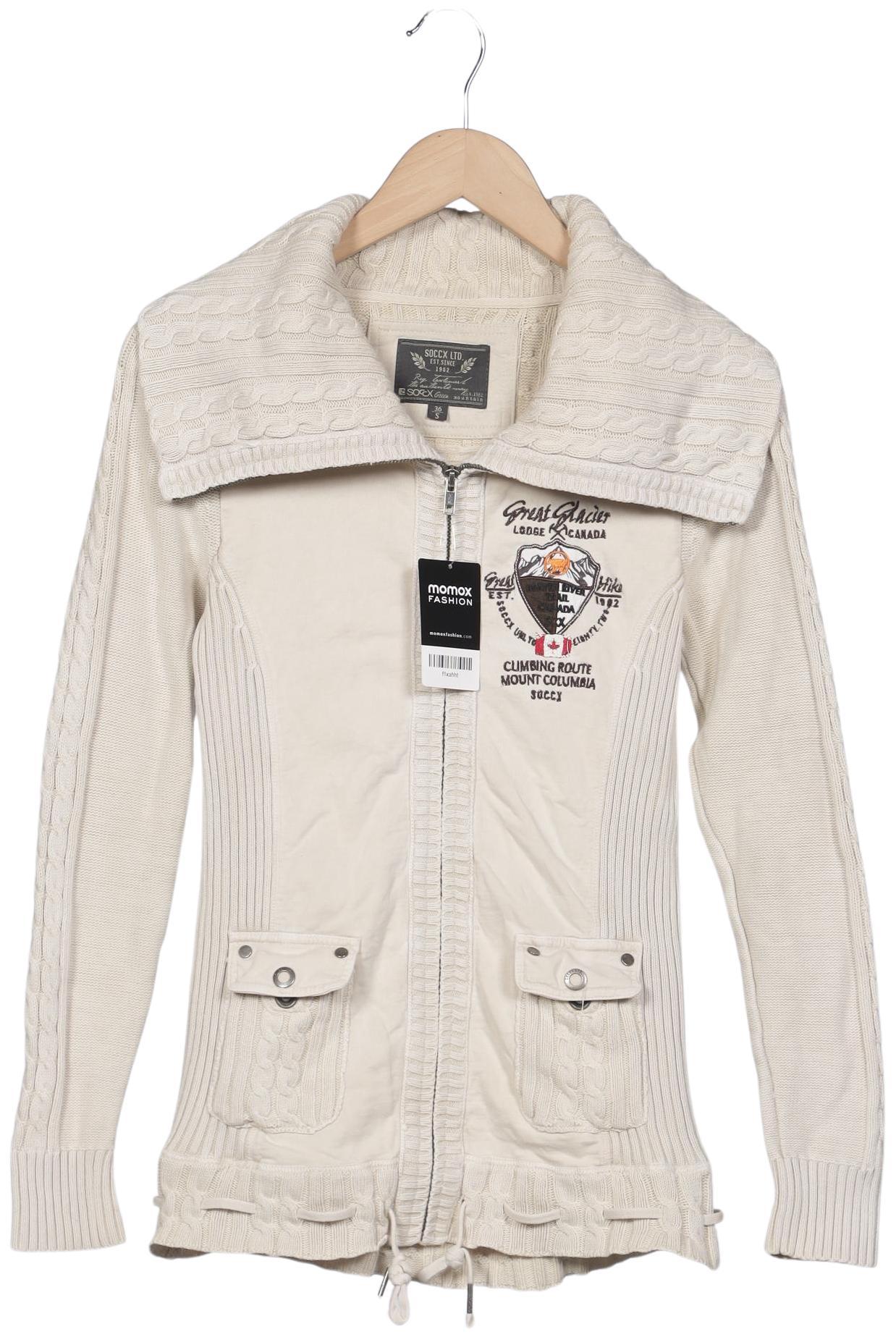 

Soccx Damen Strickjacke, cremeweiß, Gr. 36
