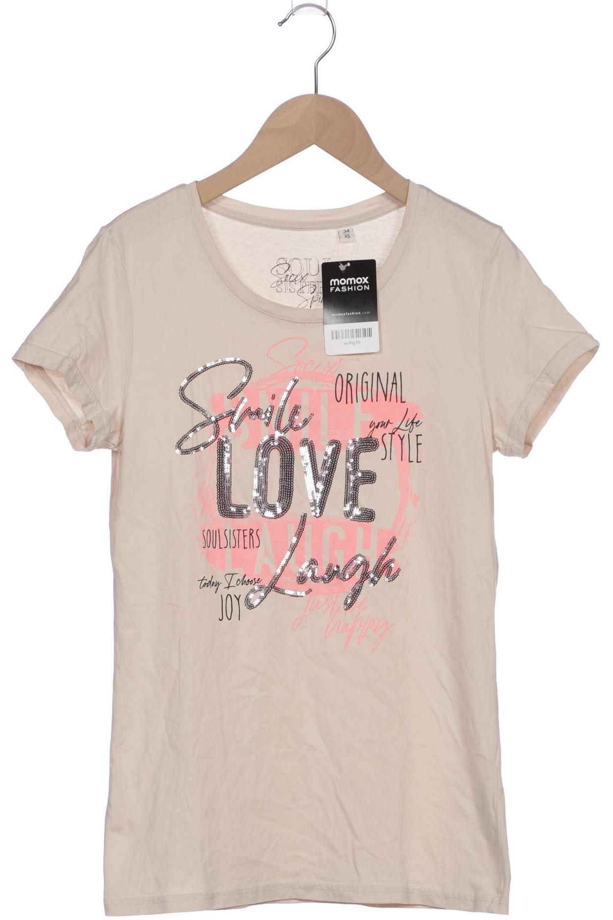 

Soccx Damen T-Shirt, beige, Gr. 34