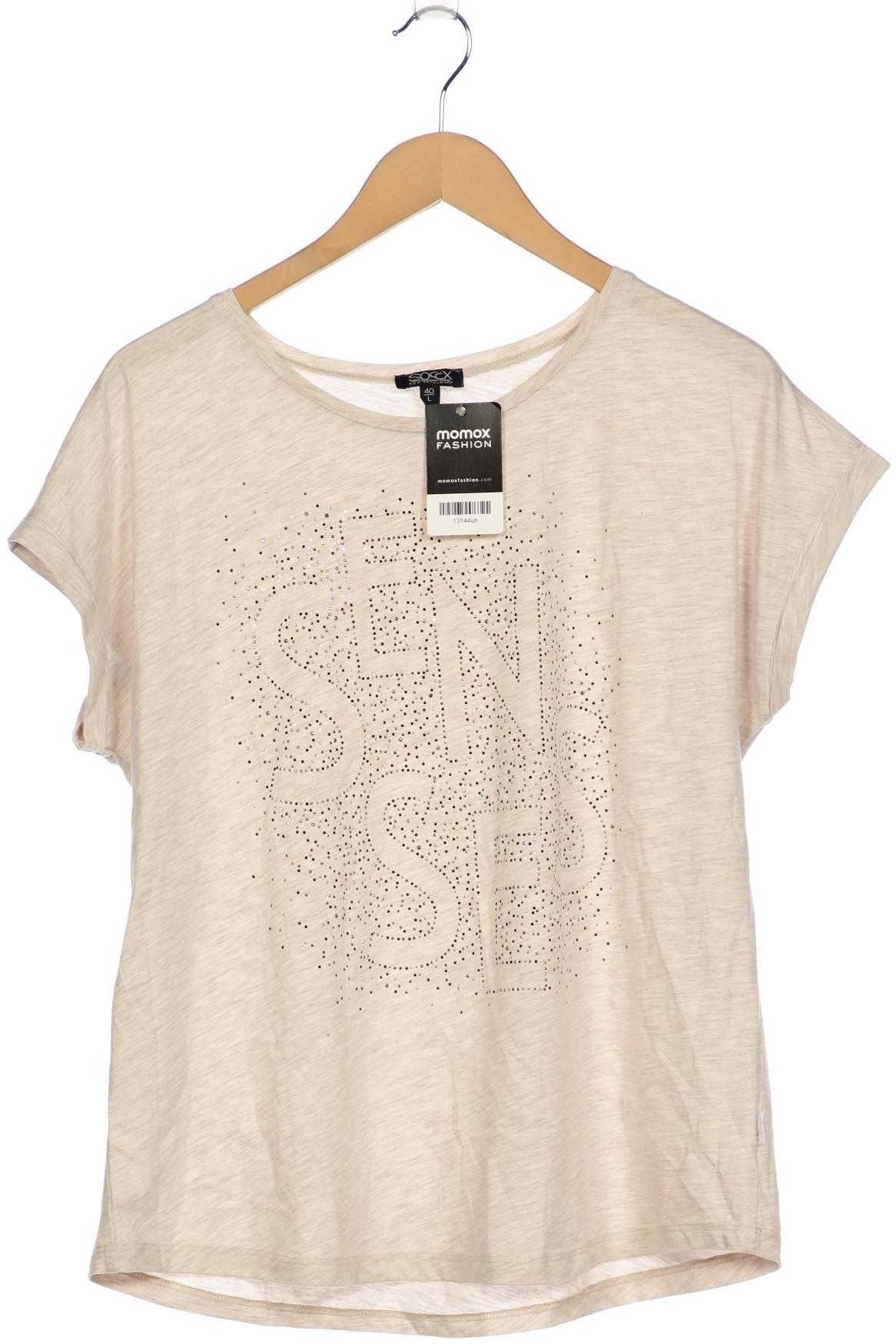 

Soccx Damen T-Shirt, beige, Gr. 40