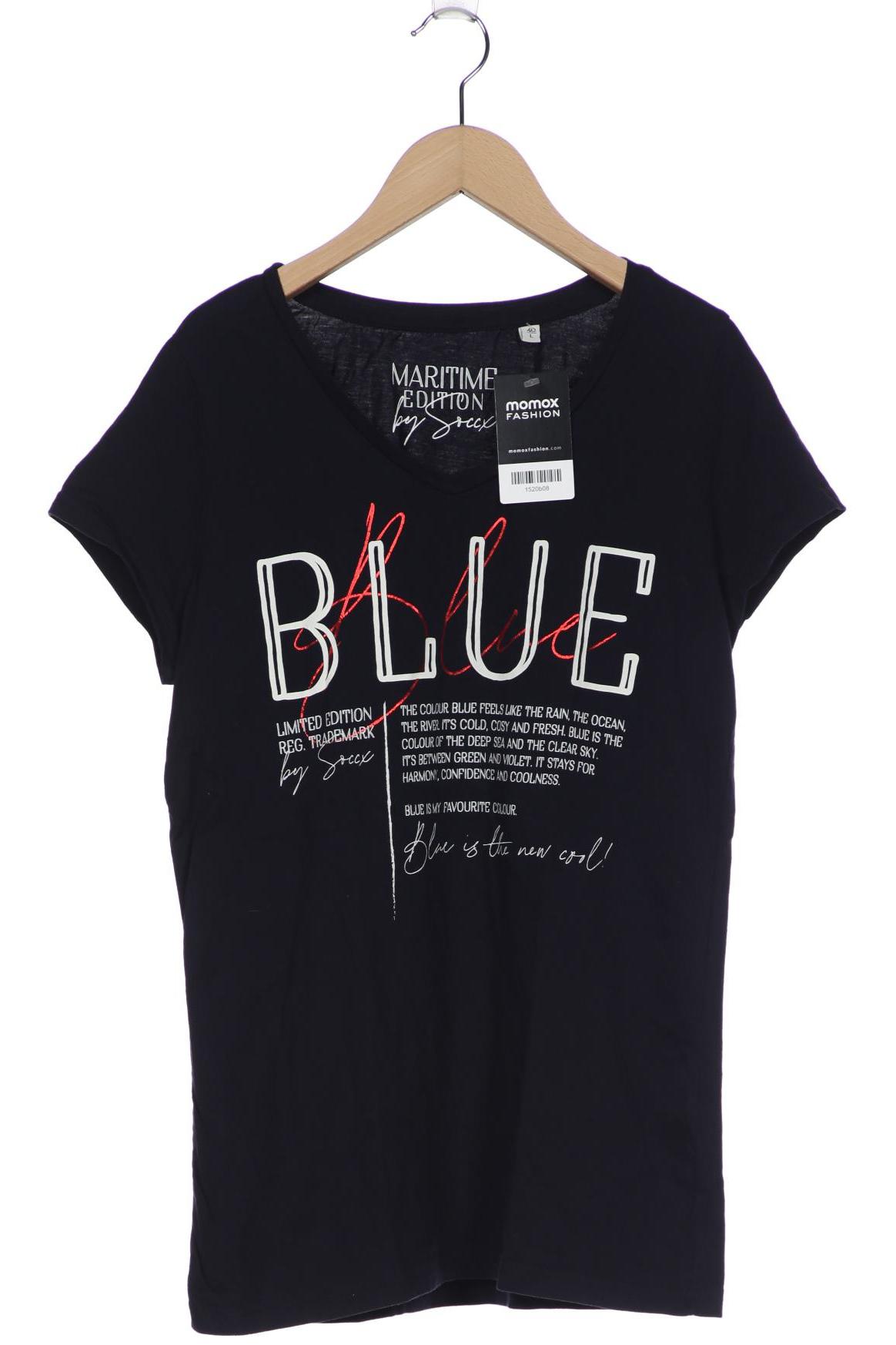 

SOCCX Damen T-Shirt, marineblau