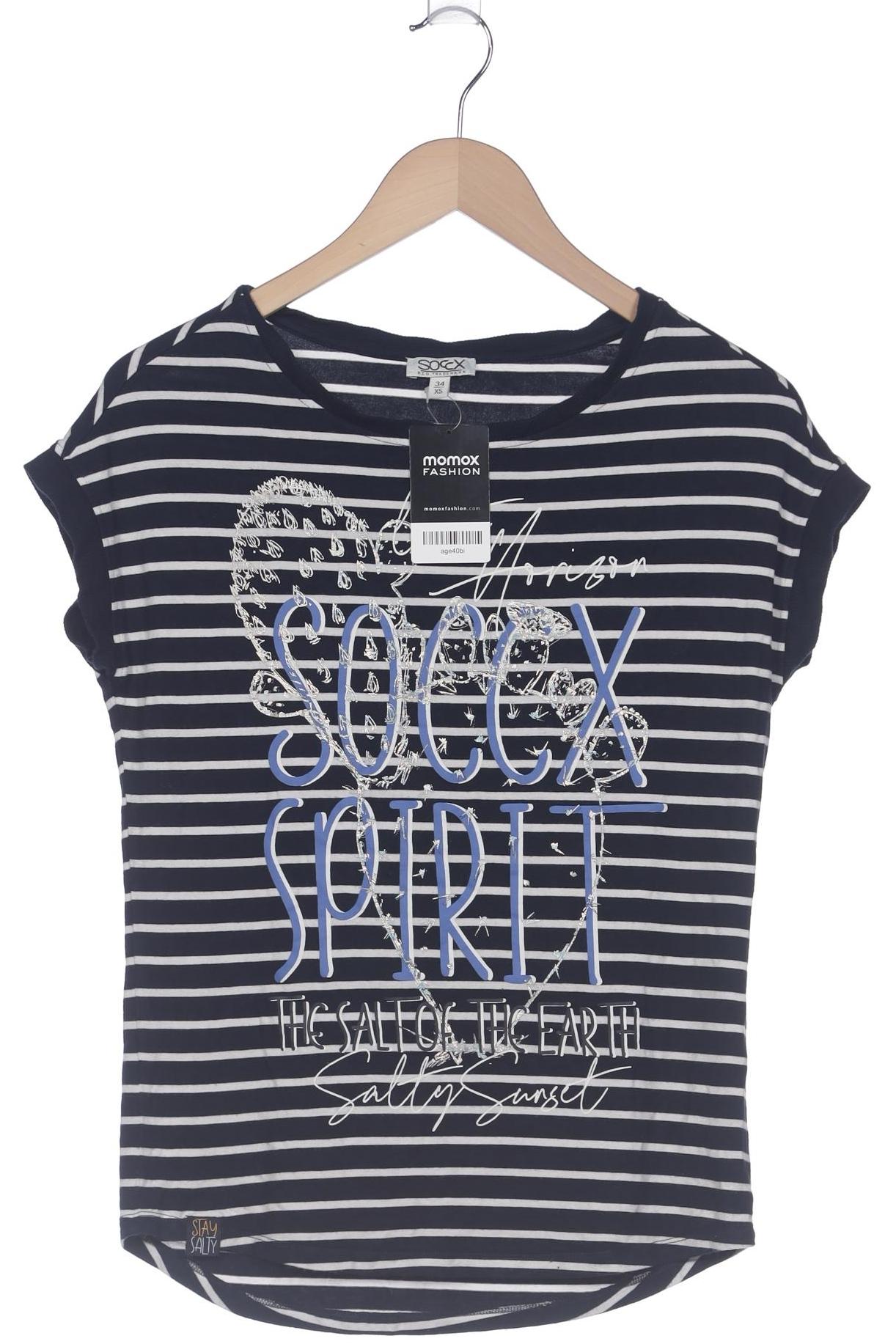 

Soccx Damen T-Shirt, marineblau, Gr. 34