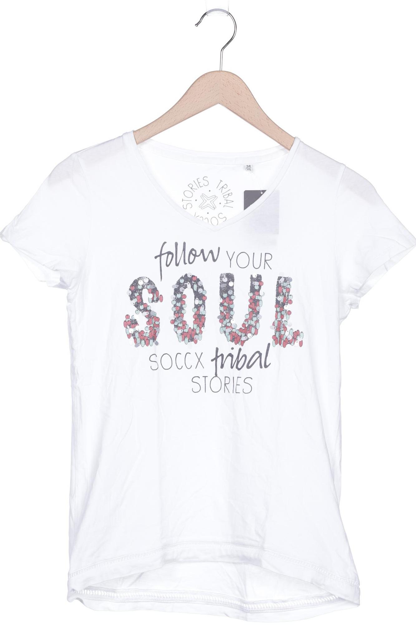 

Soccx Damen T-Shirt, weiß, Gr. 34