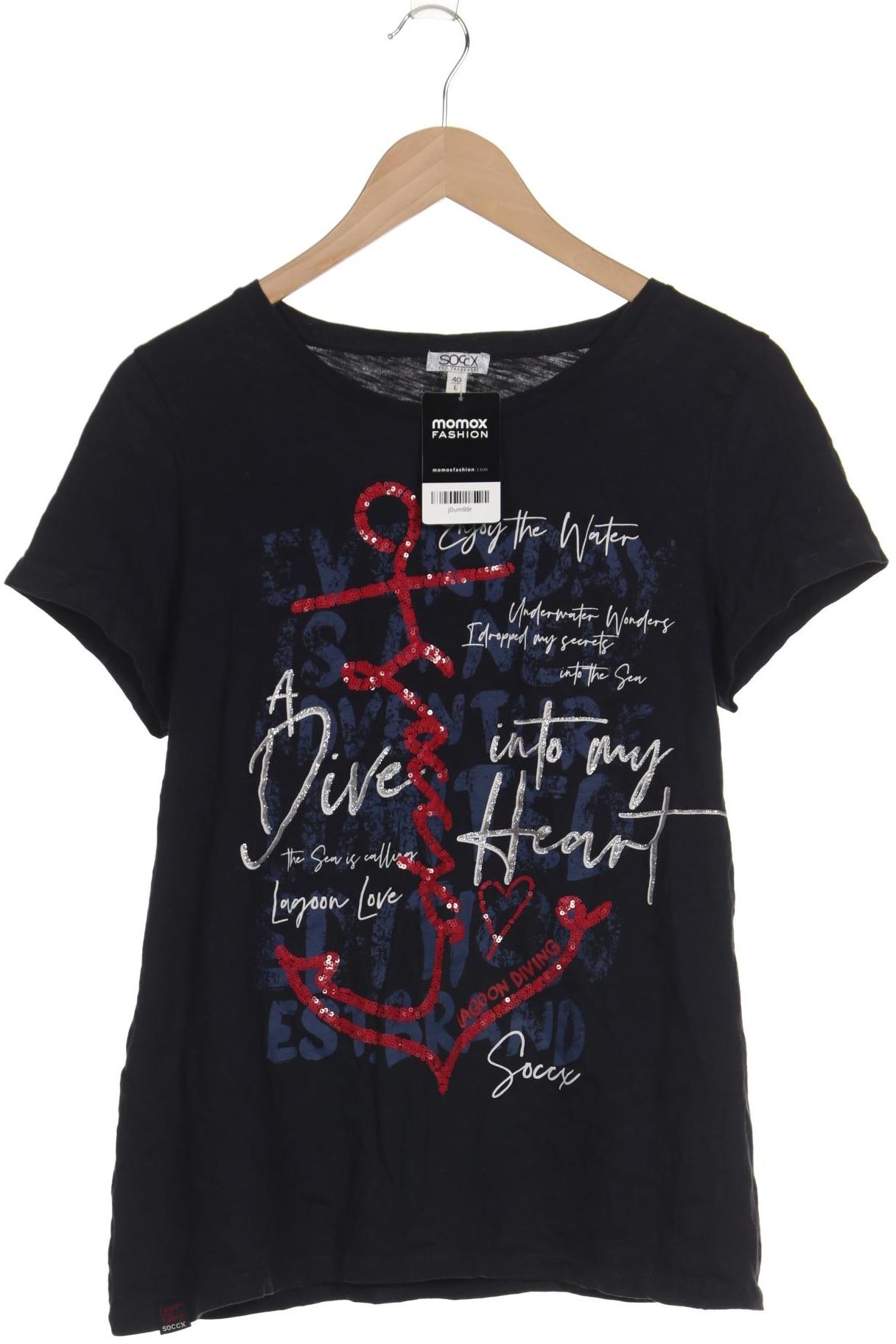 

Soccx Damen T-Shirt, marineblau, Gr. 40