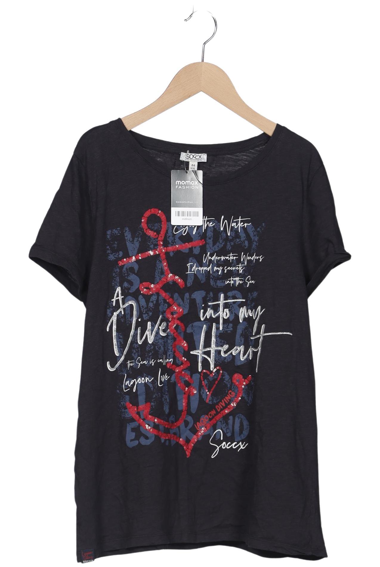 

Soccx Damen T-Shirt, marineblau, Gr. 44