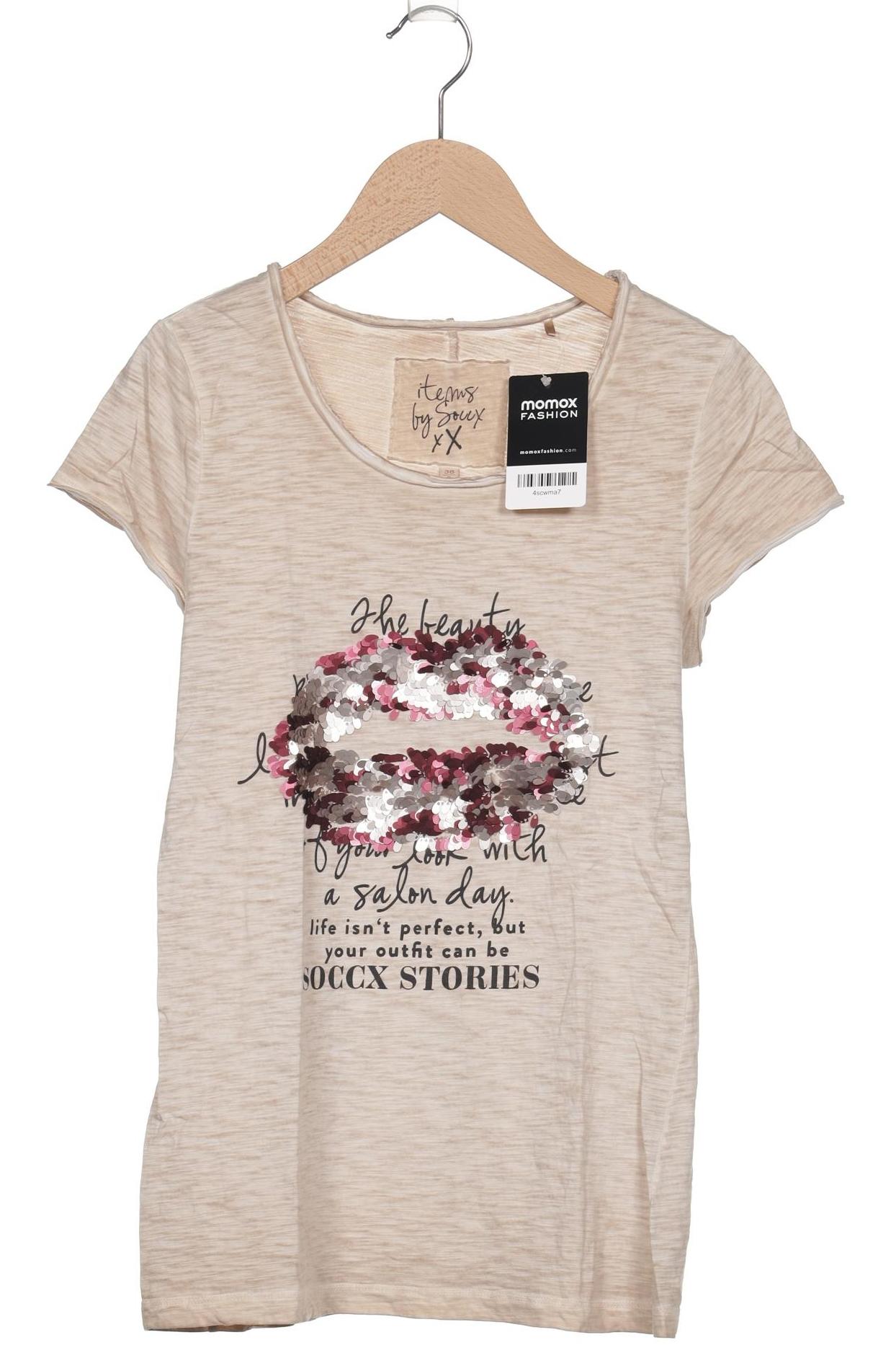 

Soccx Damen T-Shirt, beige, Gr. 36