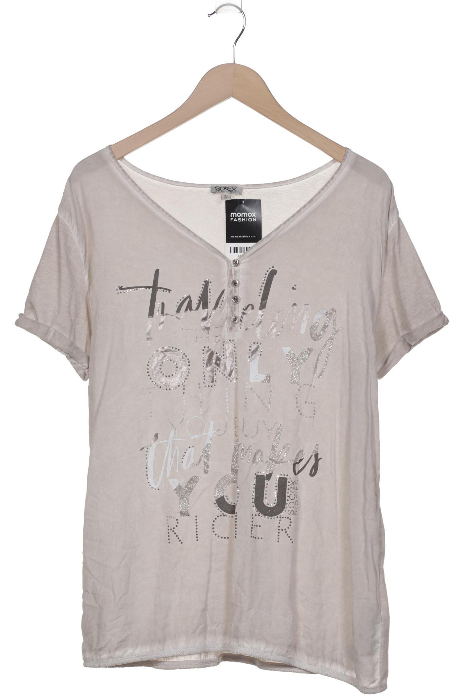 

Soccx Damen T-Shirt, beige, Gr. 42