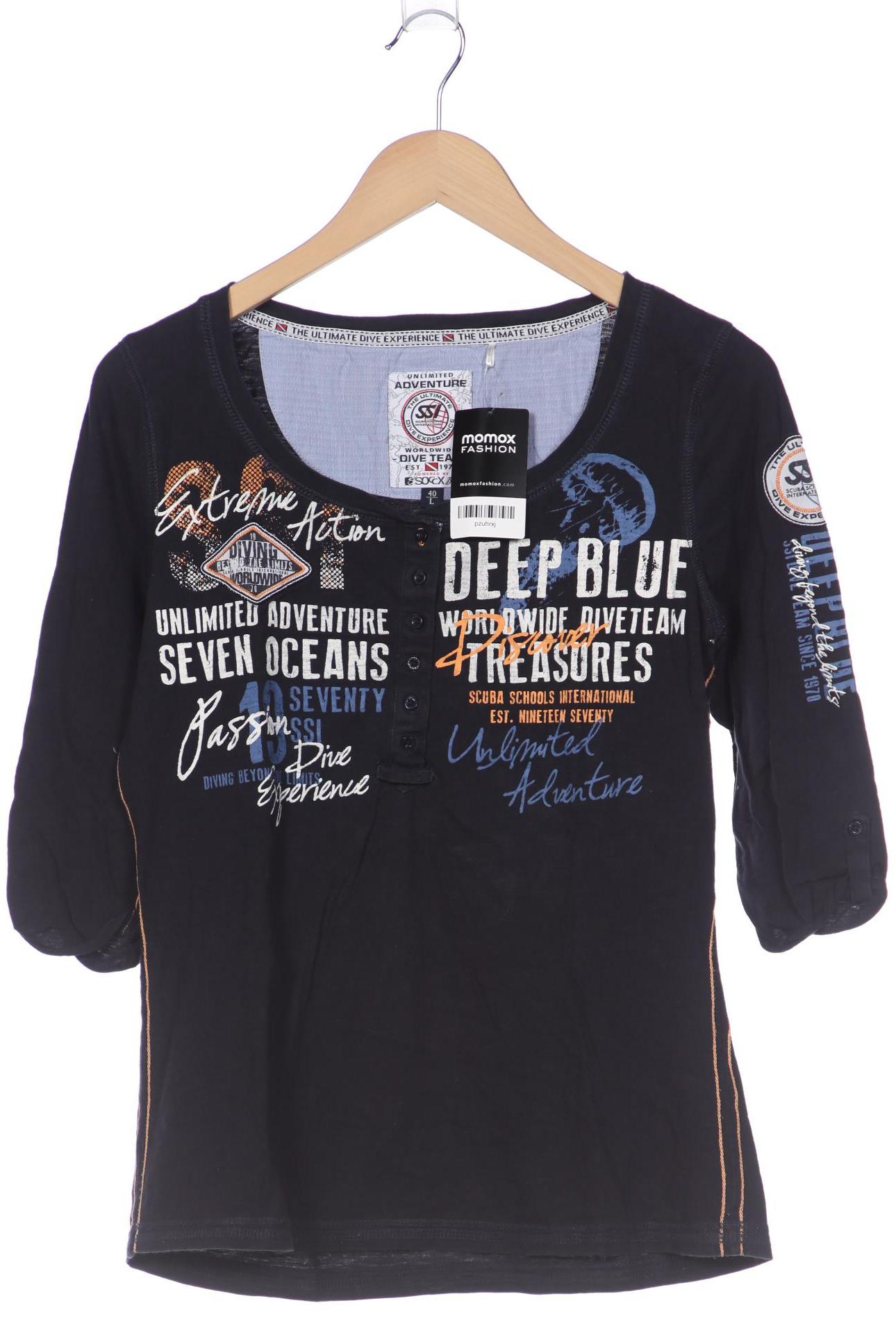 

SOCCX Damen T-Shirt, marineblau