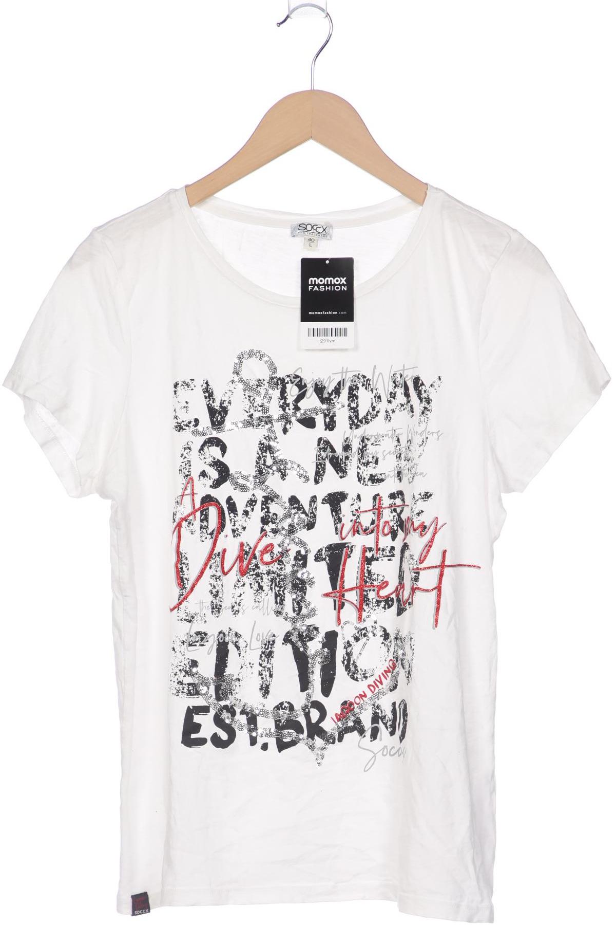 

SOCCX Damen T-Shirt, weiß