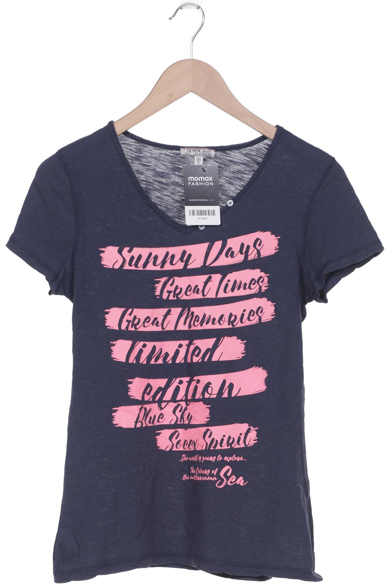 

SOCCX Damen T-Shirt, marineblau