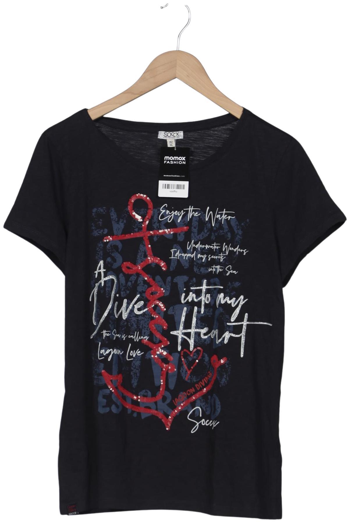 

Soccx Damen T-Shirt, marineblau, Gr. 42