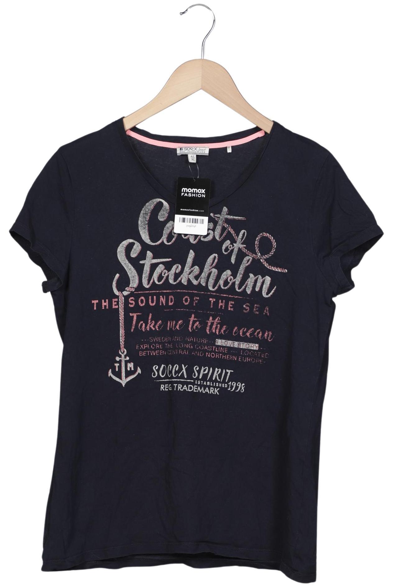 

Soccx Damen T-Shirt, marineblau, Gr. 42