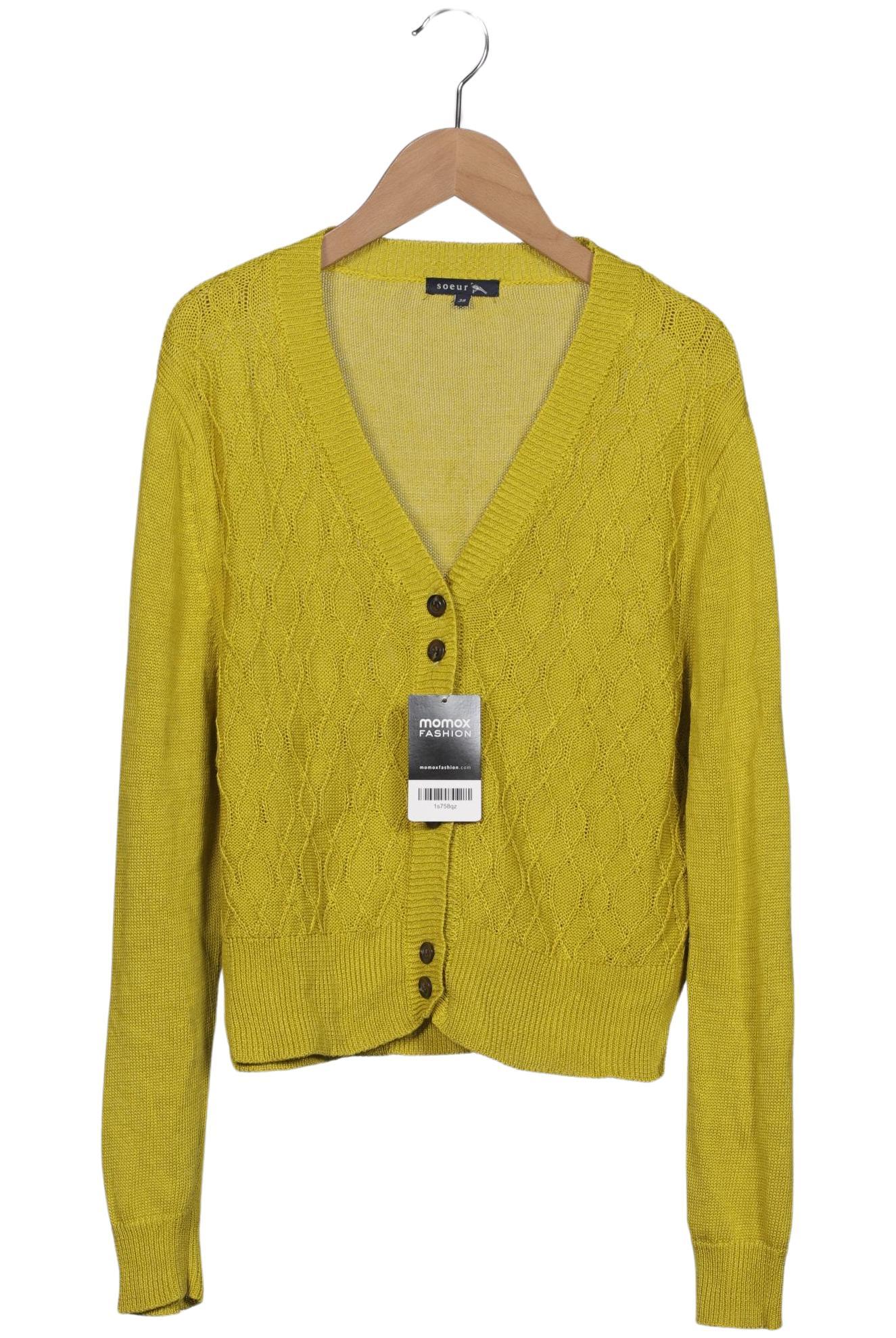 

soeur Damen Strickjacke, gelb, Gr. 38