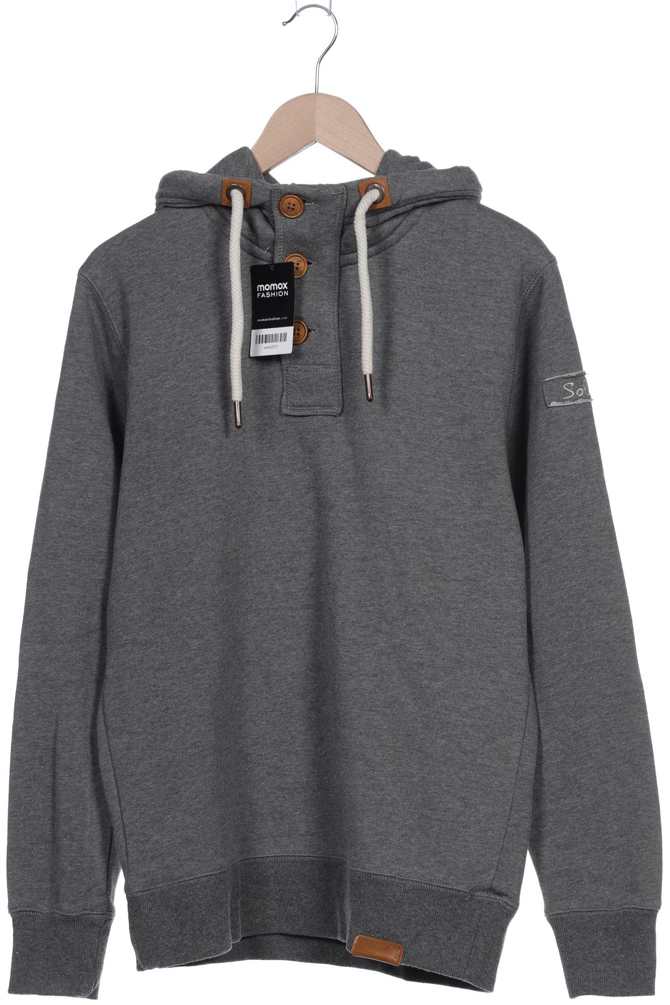 

Solid Herren Kapuzenpullover, grau, Gr. 52