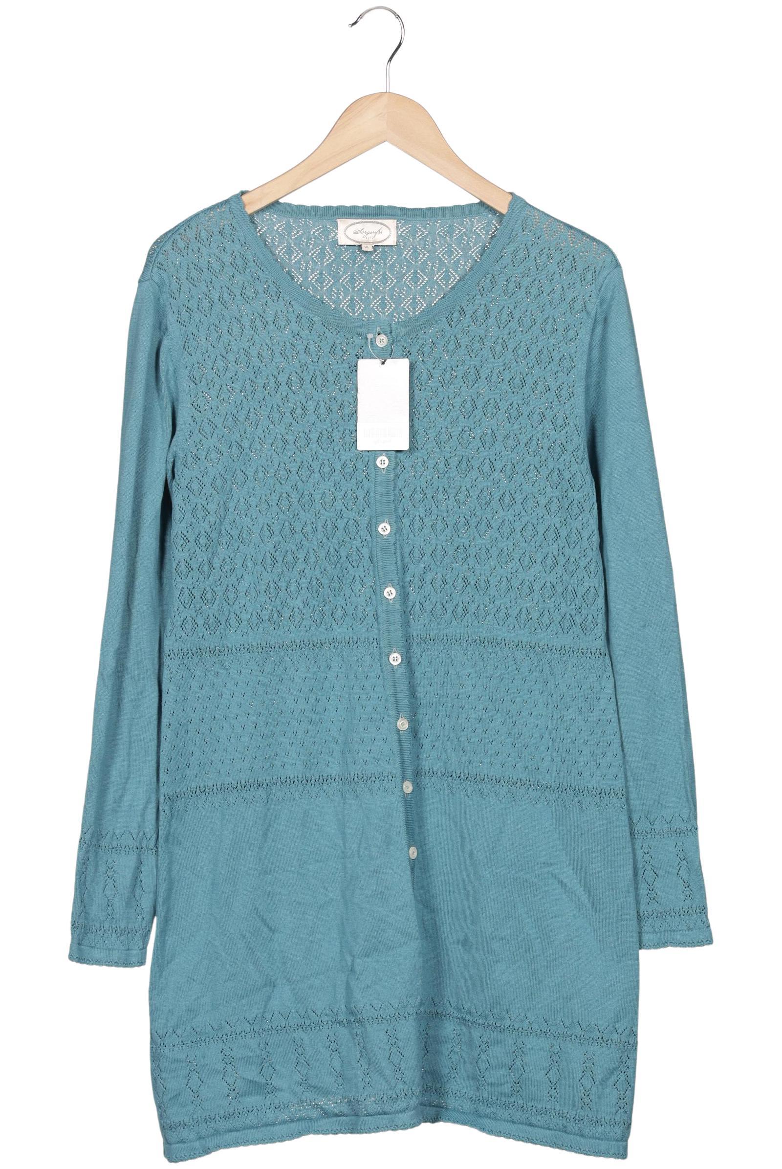 

Sorgenfri Sylt Damen Strickjacke, türkis, Gr. 44