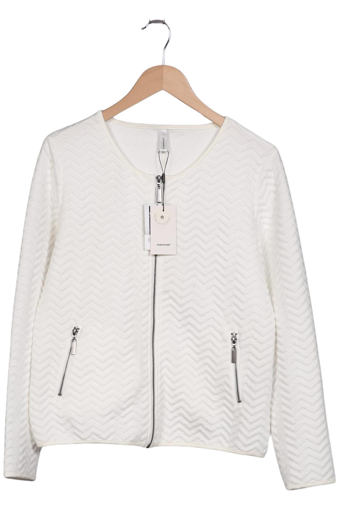 

soyaconcept Damen Strickjacke, weiß, Gr. 42