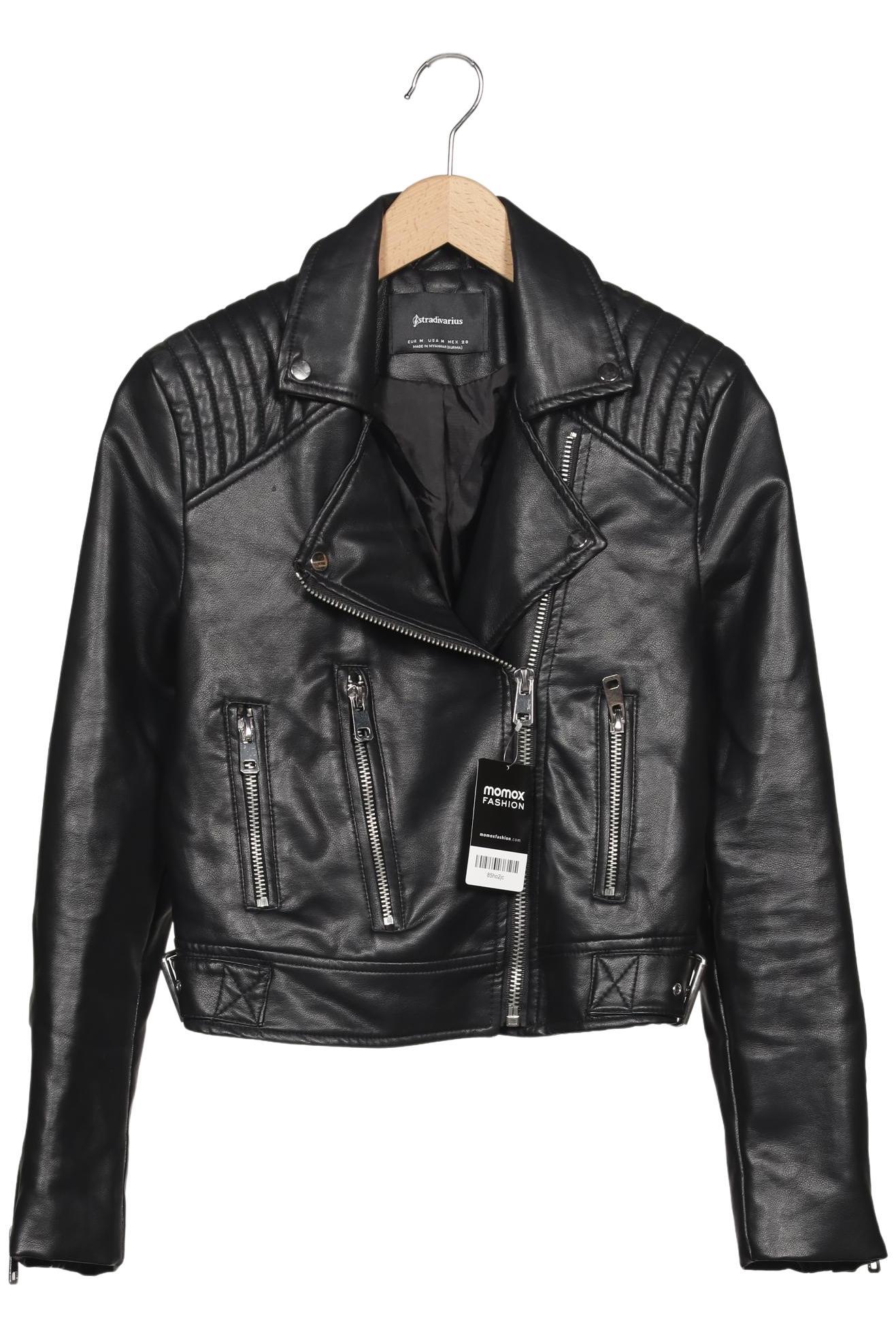 

Stradivarius Damen Jacke, schwarz, Gr. 38