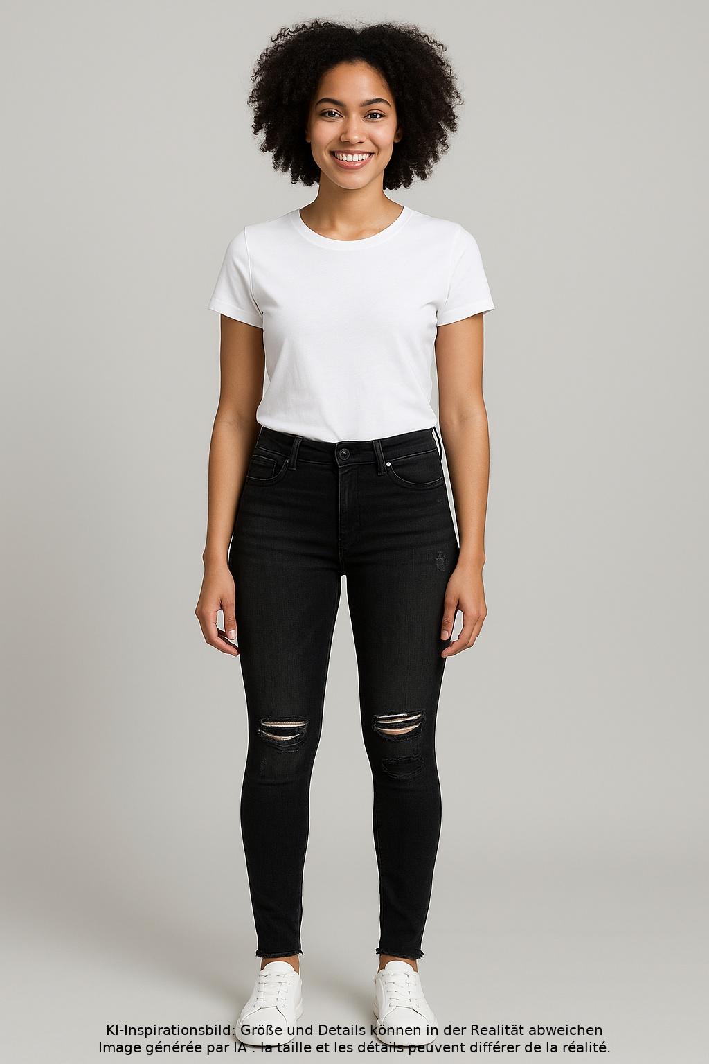 

Stradivarius Damen Jeans, schwarz, Gr. 36