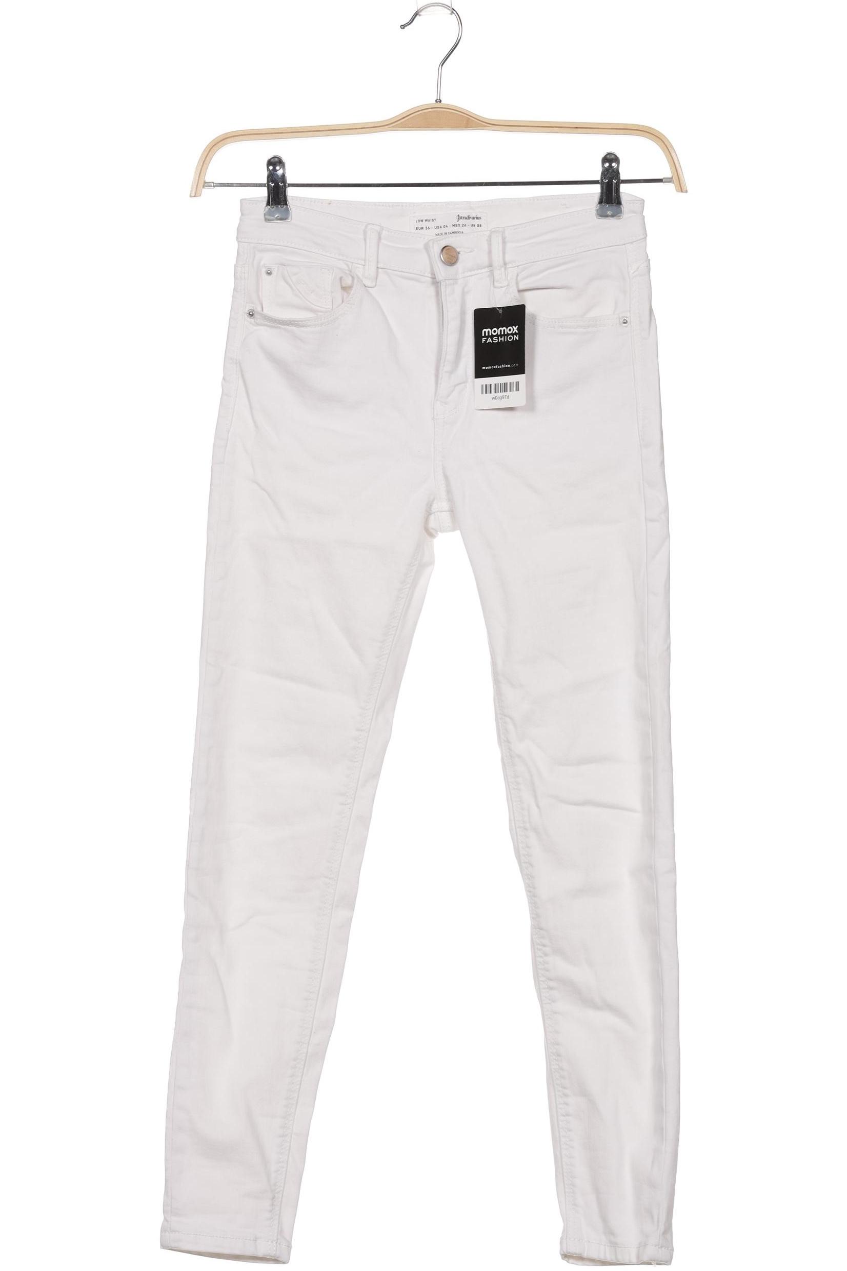 

Stradivarius Damen Jeans, weiß, Gr. 0