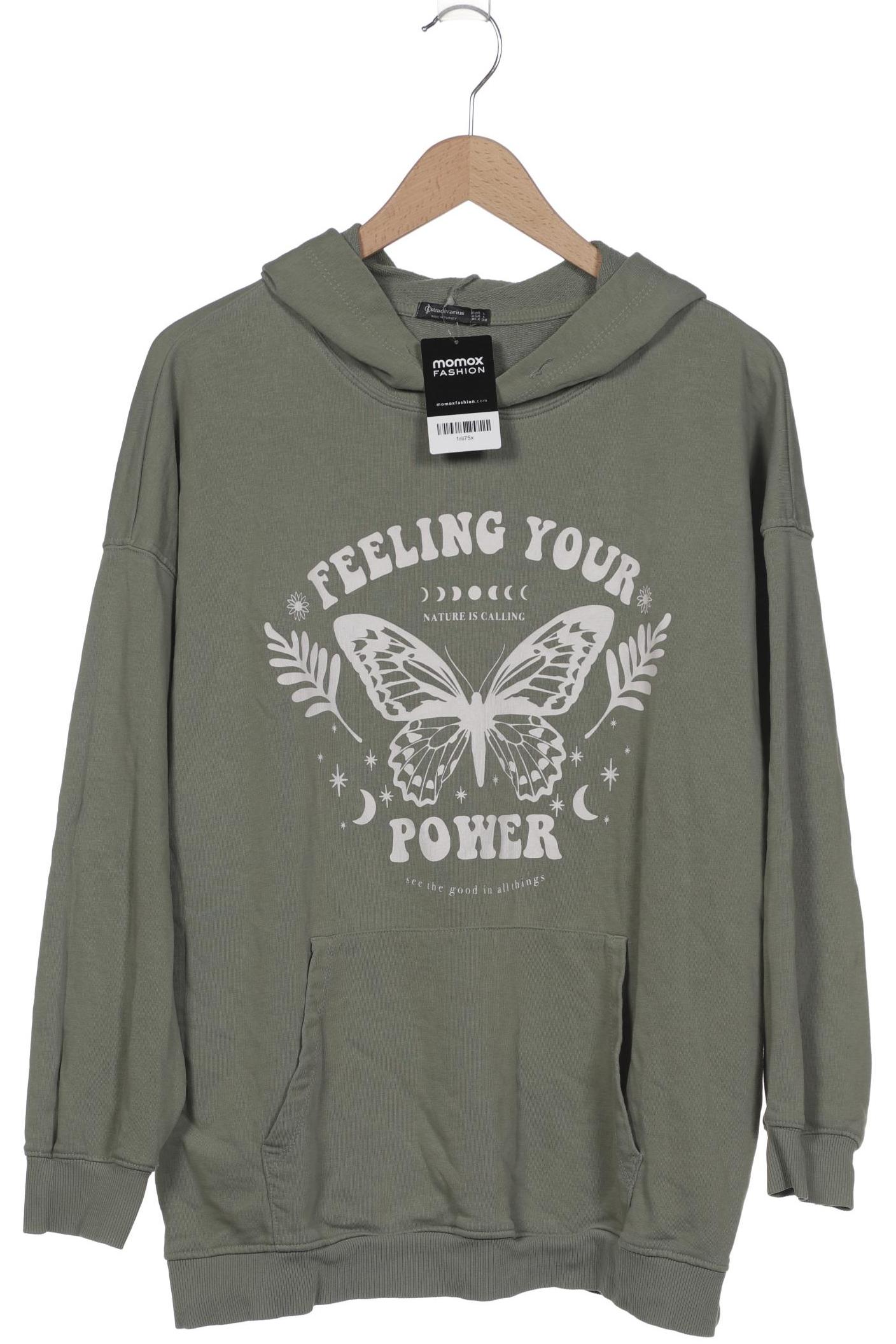

Stradivarius Damen Kapuzenpullover, grün, Gr. 42