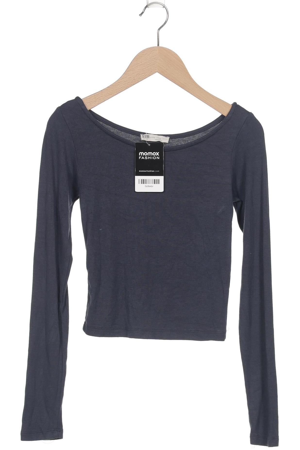 

Stradivarius Damen Langarmshirt, blau, Gr. 34