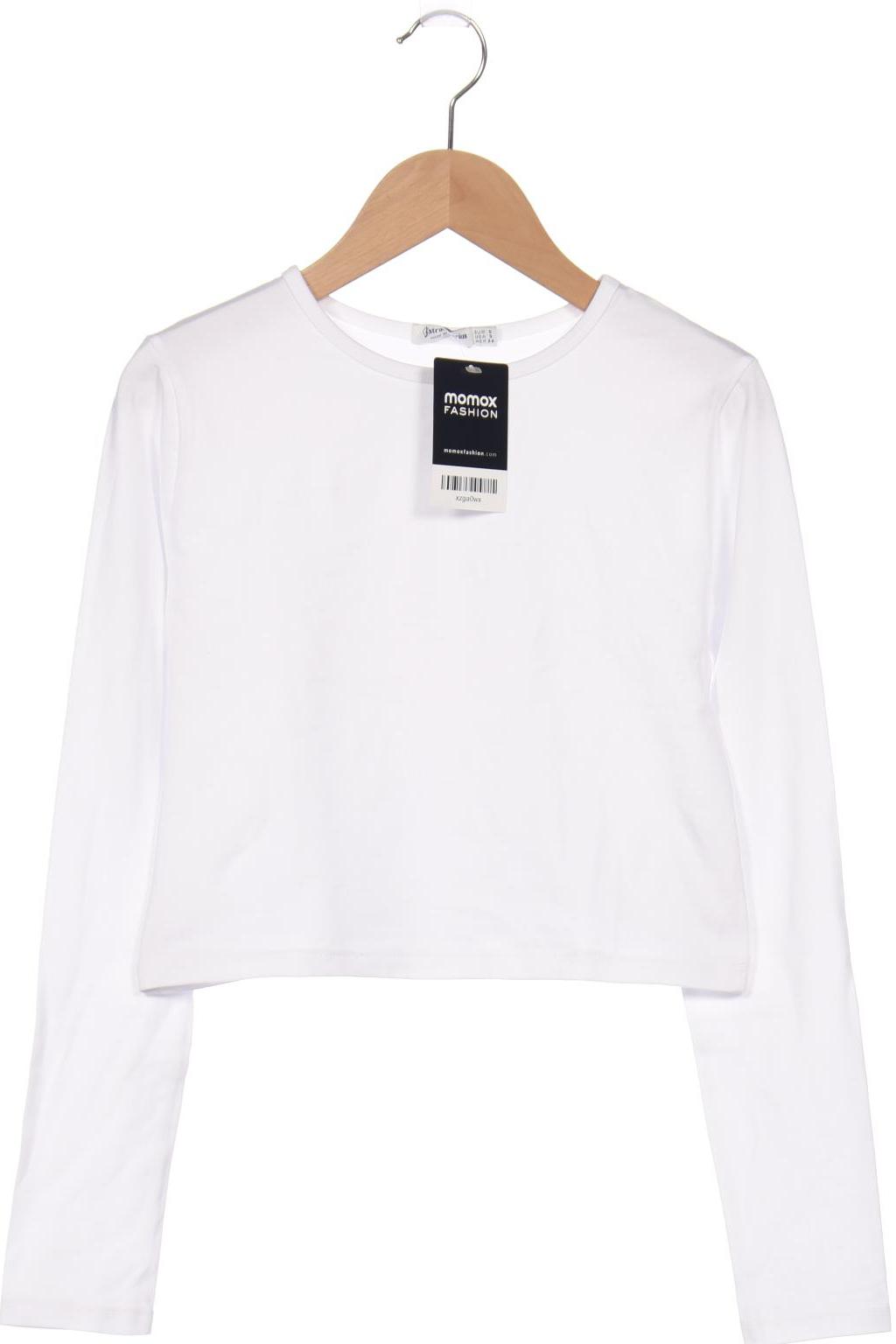 

Stradivarius Damen Langarmshirt, weiß, Gr. 36