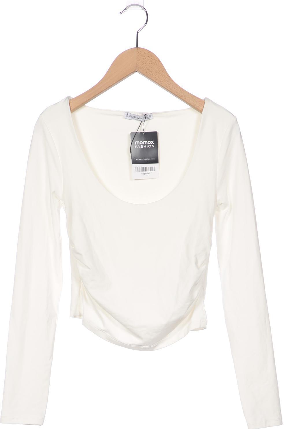 

Stradivarius Damen Langarmshirt, cremeweiß, Gr. 34