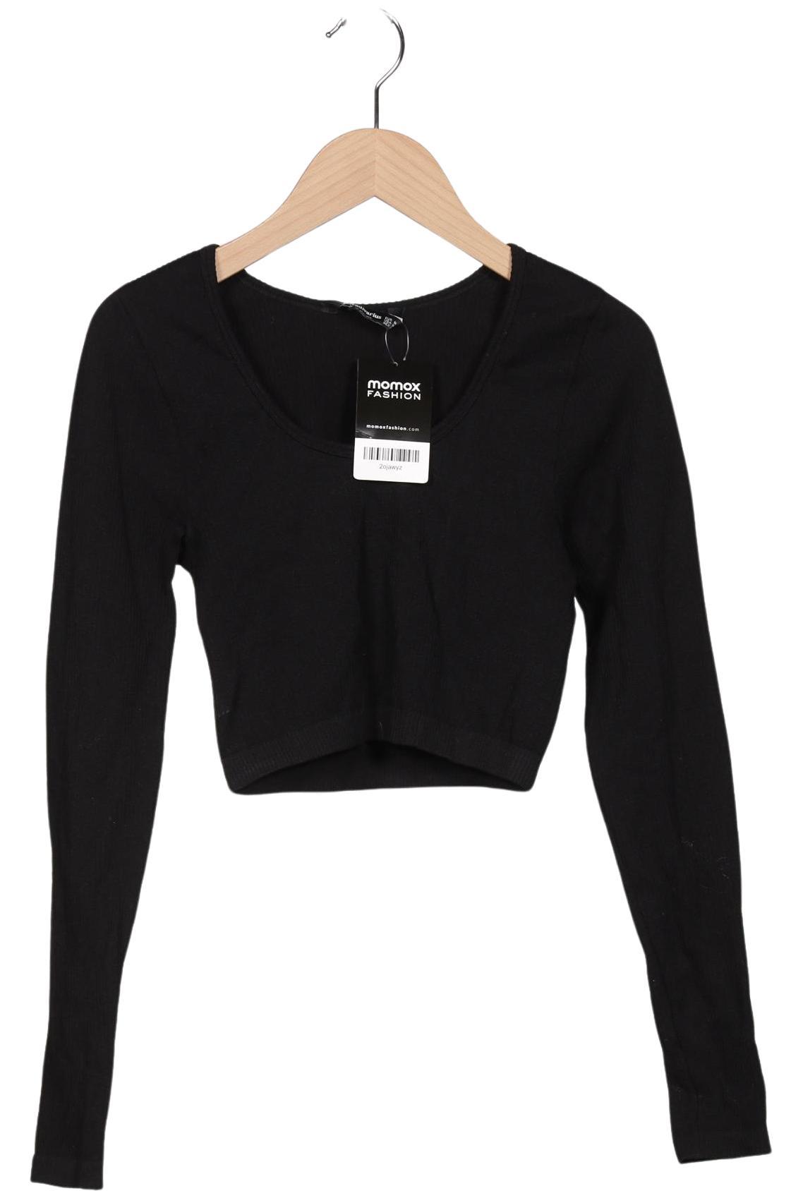 

Stradivarius Damen Langarmshirt, schwarz, Gr. 38