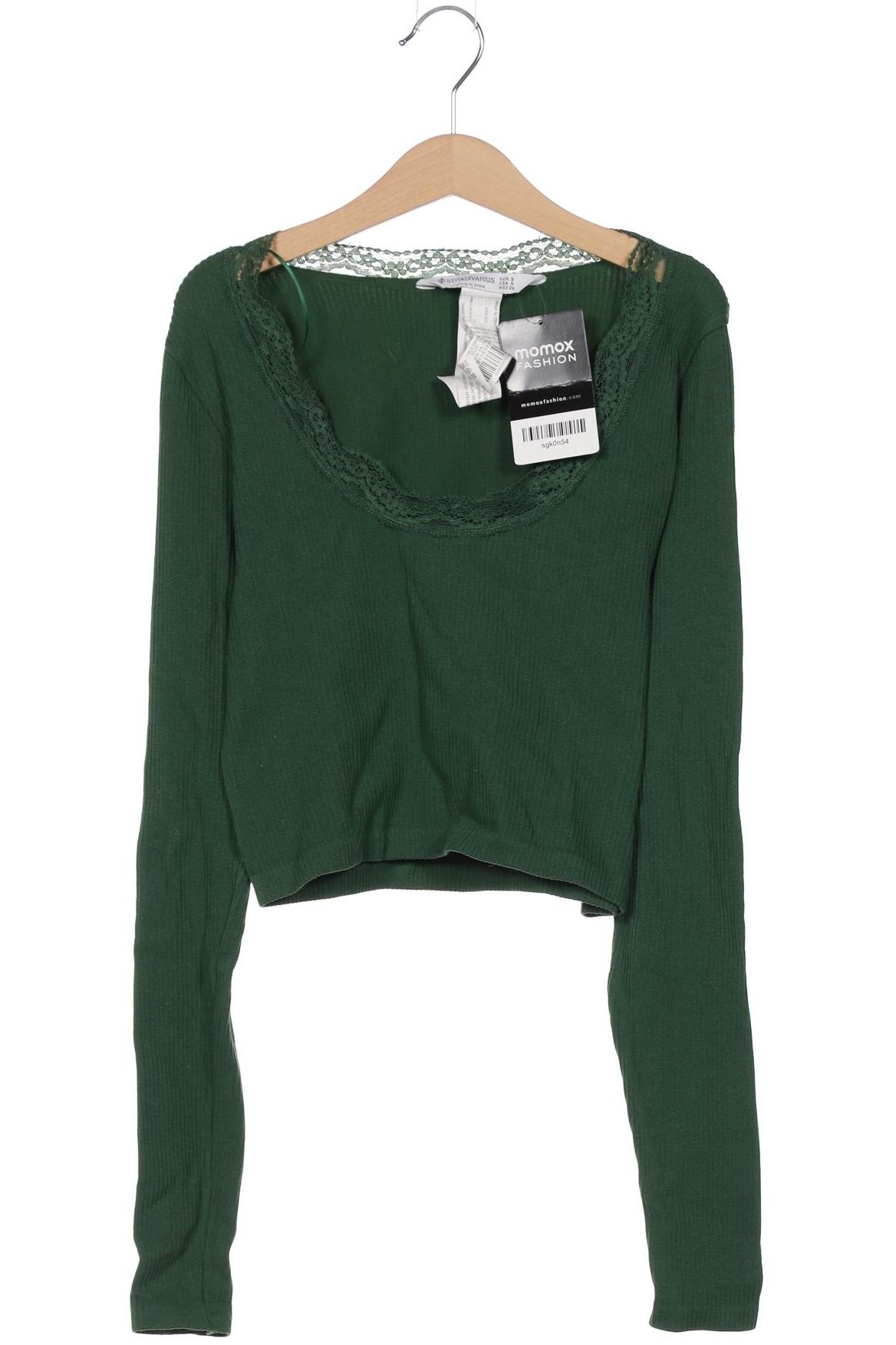 

Stradivarius Damen Langarmshirt, grün, Gr. 36