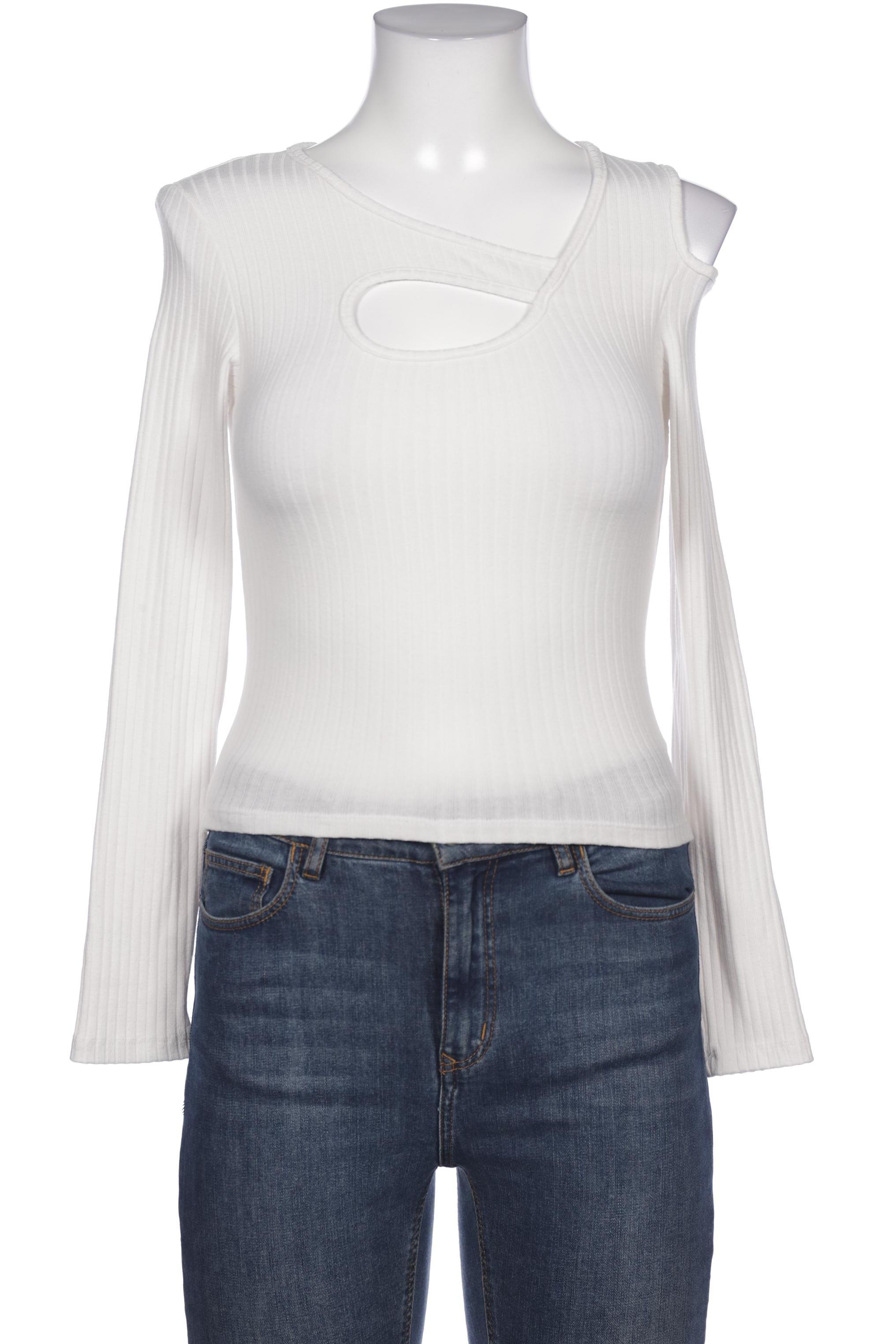 

Stradivarius Damen Langarmshirt, weiß, Gr. 36
