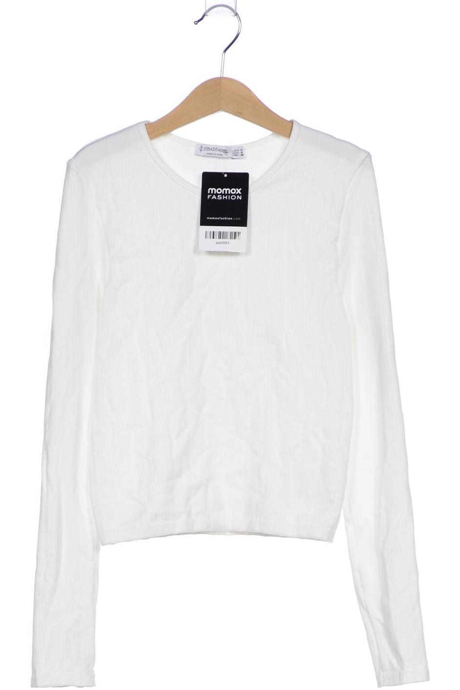 

Stradivarius Damen Langarmshirt, weiß, Gr. 38