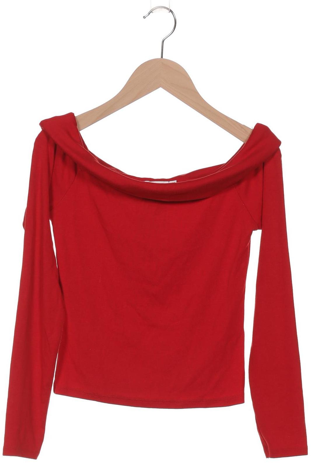 

Stradivarius Damen Langarmshirt, rot, Gr. 36