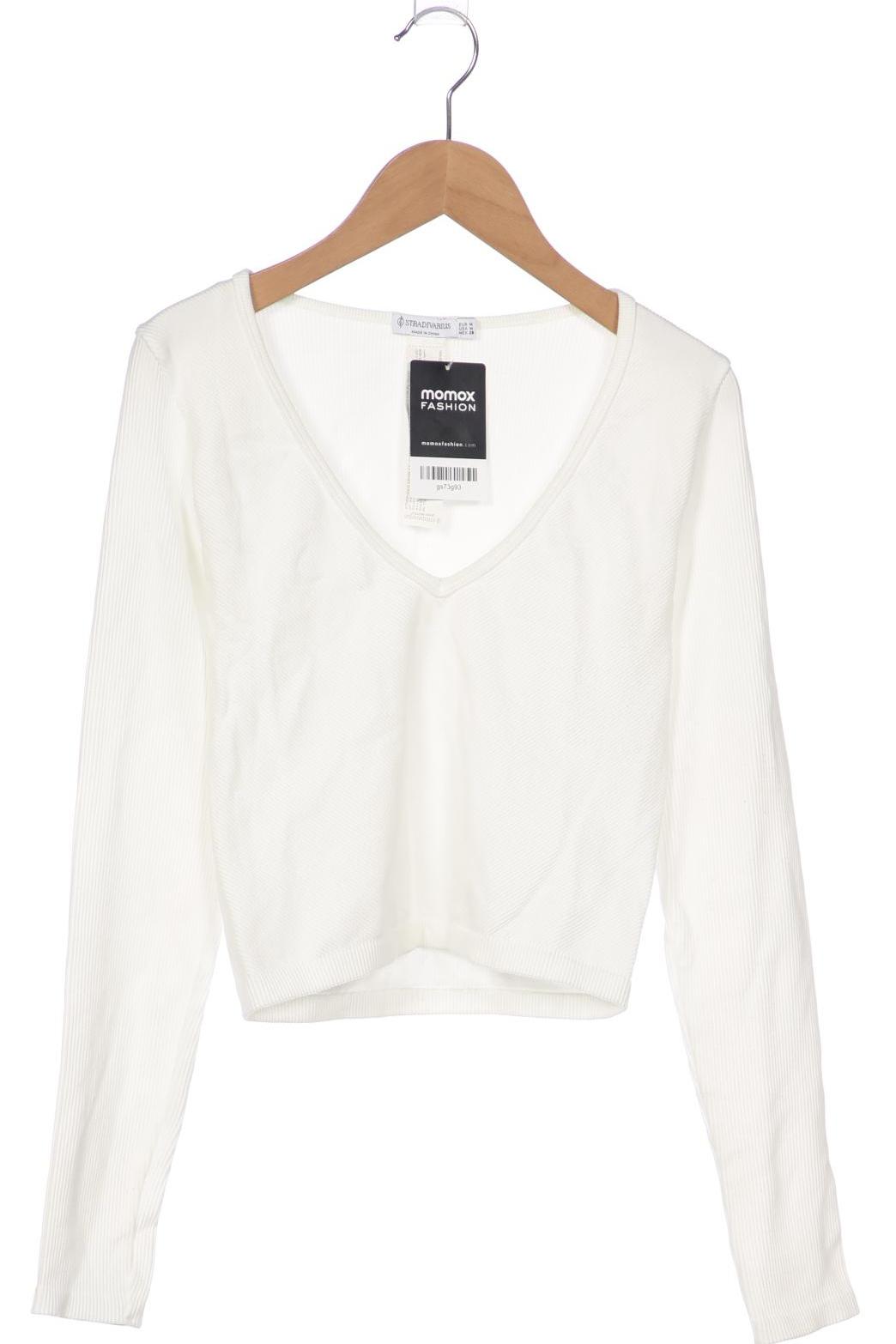 

Stradivarius Damen Langarmshirt, weiß, Gr. 38