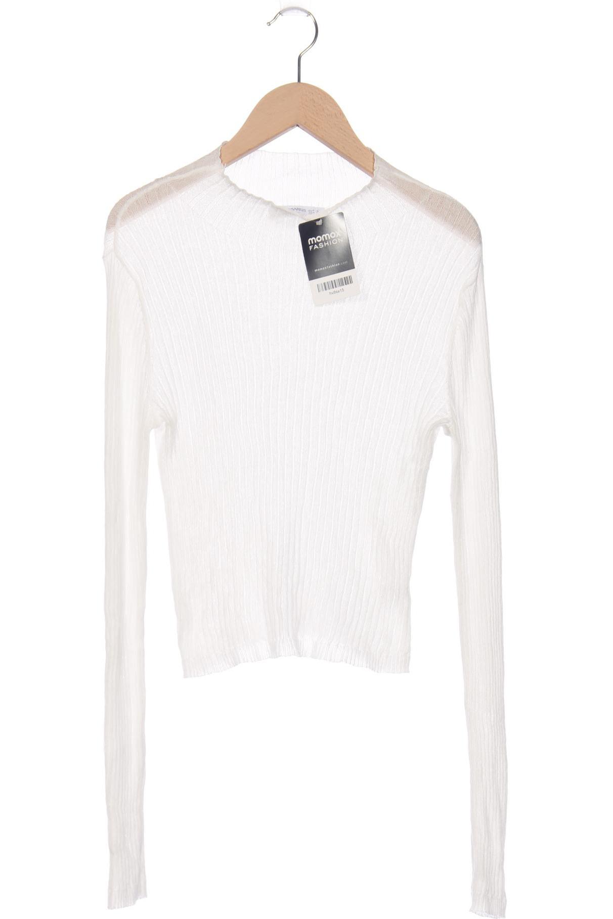 

Stradivarius Damen Langarmshirt, weiß, Gr. 36