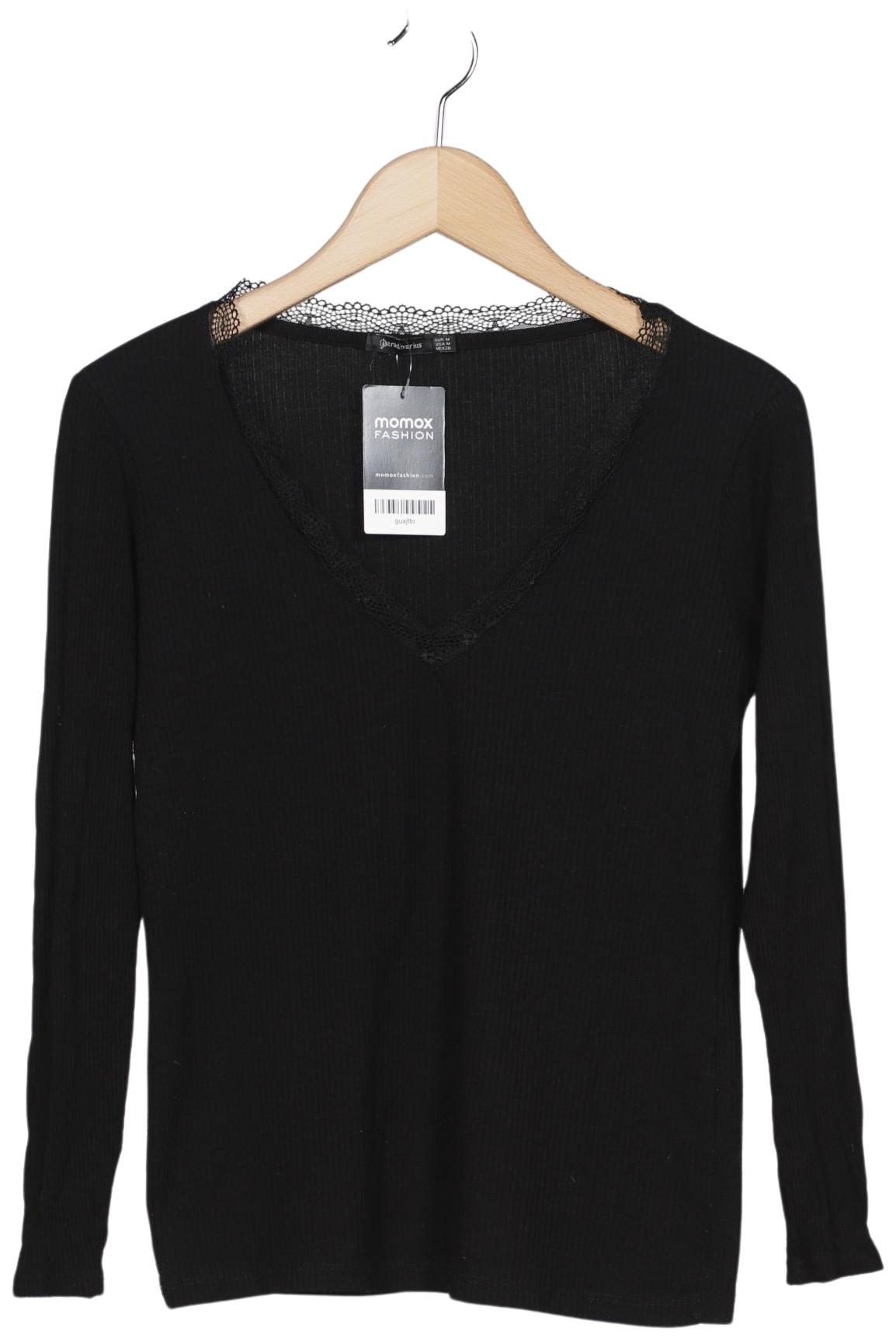 

Stradivarius Damen Langarmshirt, schwarz, Gr. 38