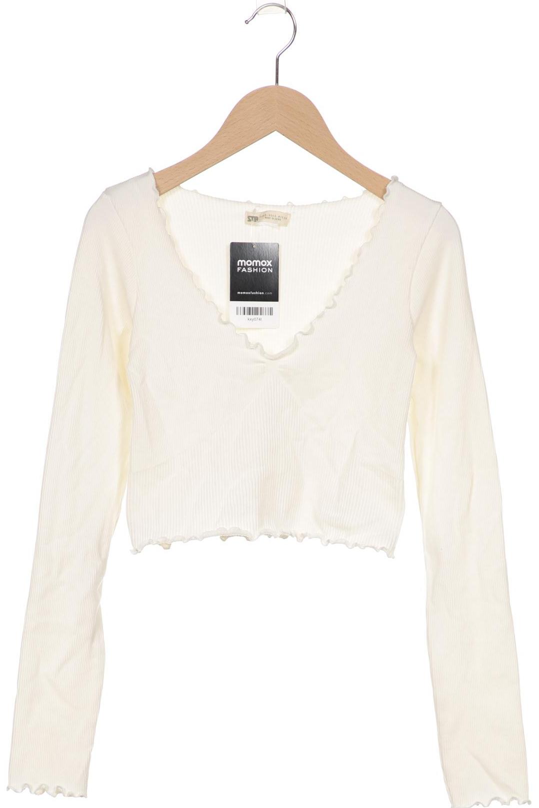 

Stradivarius Damen Langarmshirt, cremeweiß, Gr. 32