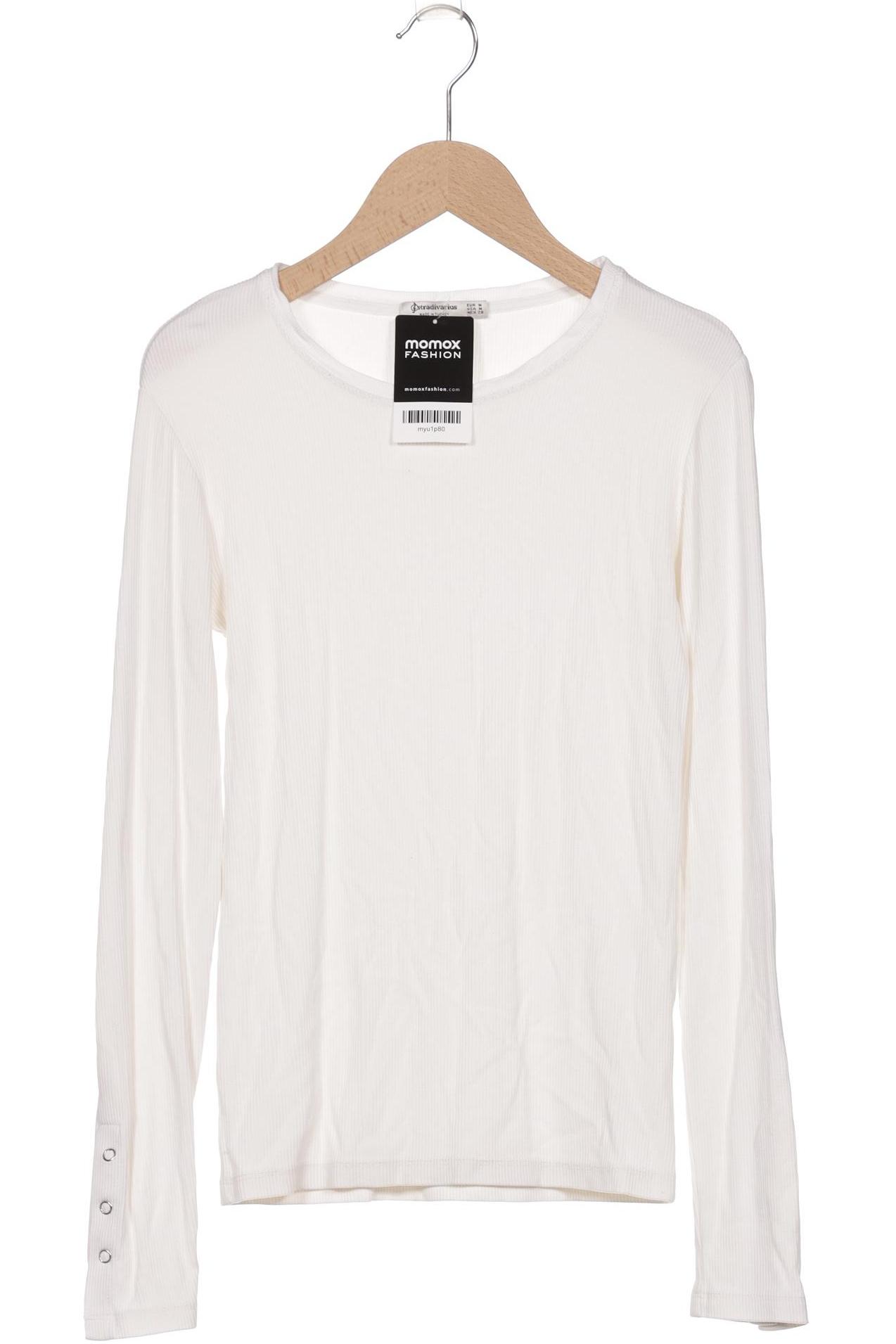 

Stradivarius Damen Langarmshirt, weiß, Gr. 38
