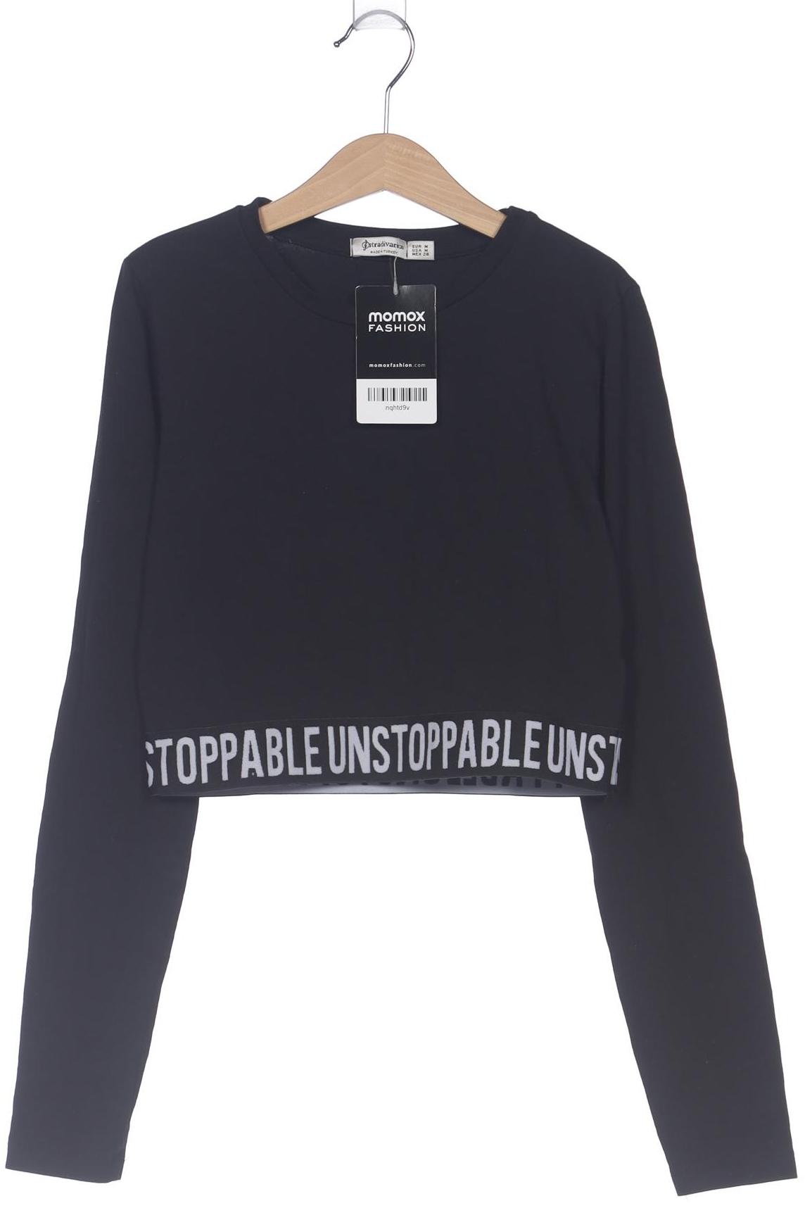

Stradivarius Damen Langarmshirt, schwarz, Gr. 38