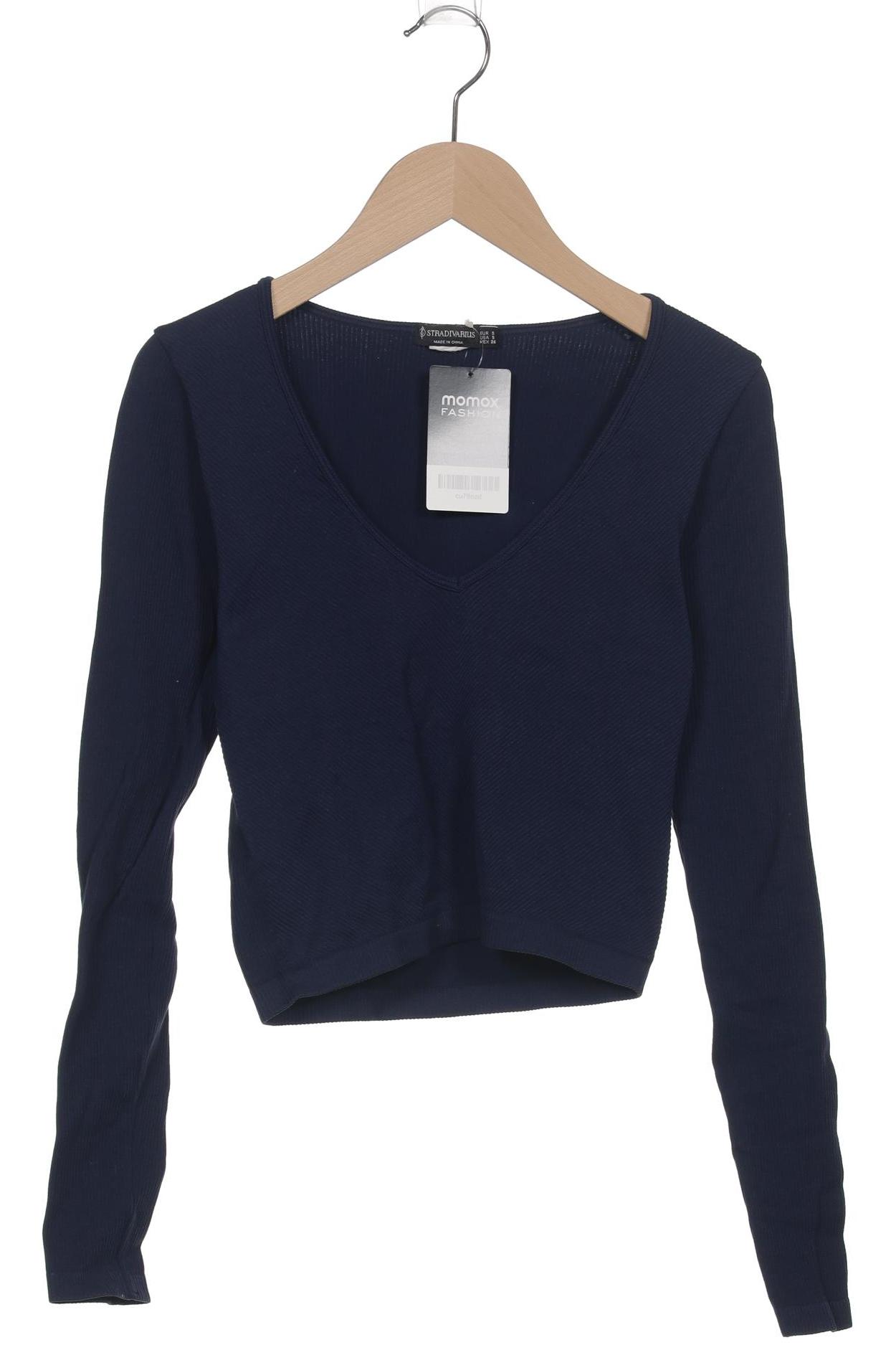 

Stradivarius Damen Langarmshirt, marineblau, Gr. 36