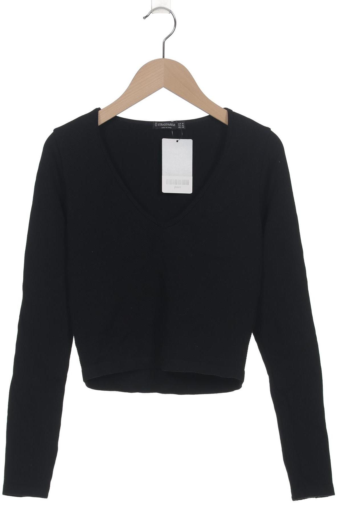 

Stradivarius Damen Langarmshirt, schwarz, Gr. 38