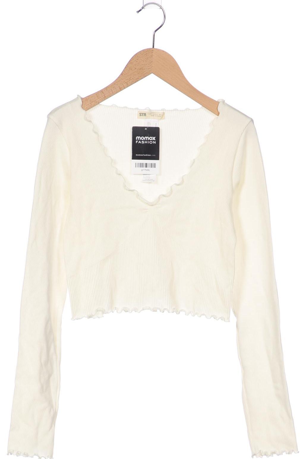 

Stradivarius Damen Langarmshirt, cremeweiß, Gr. 42