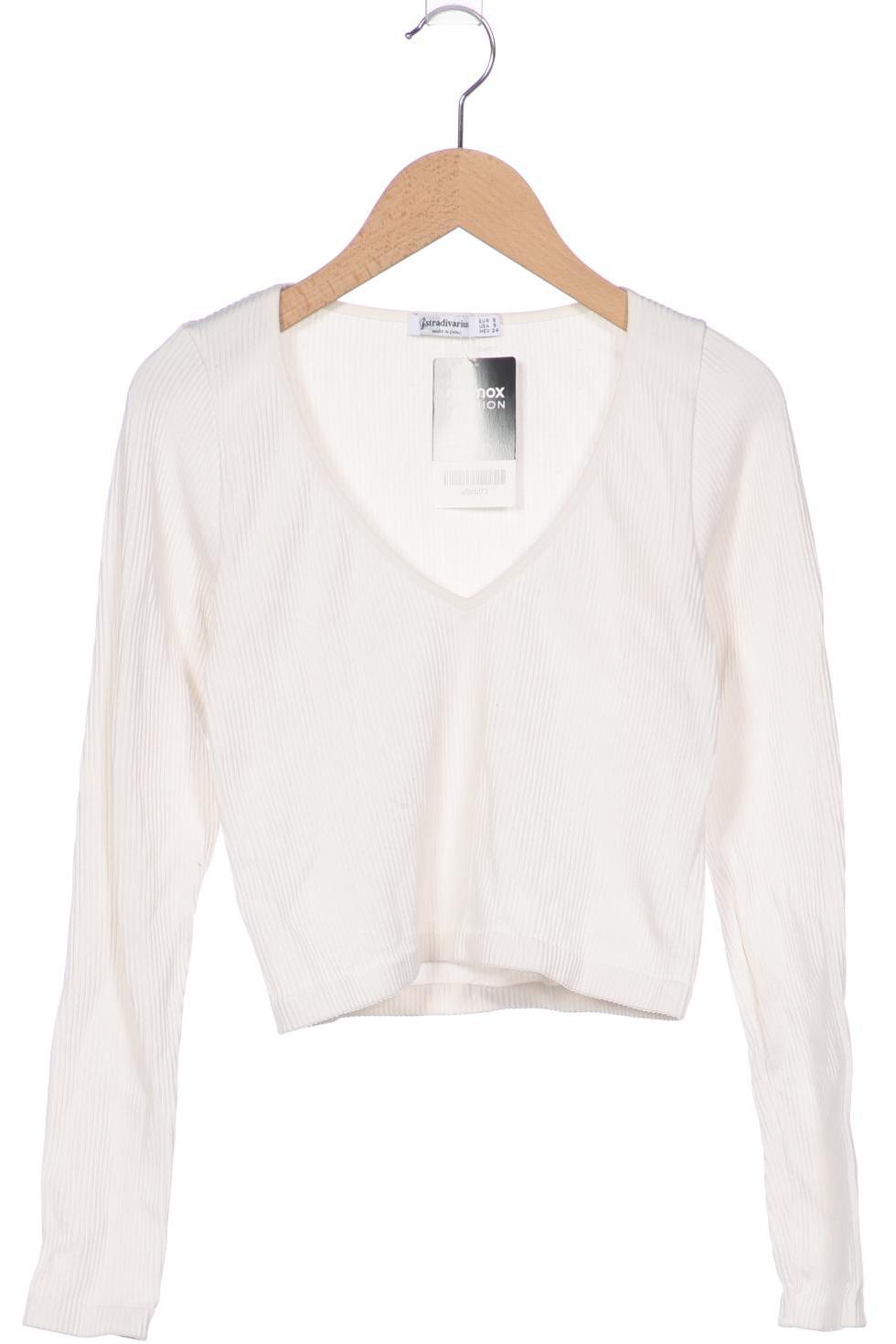 

Stradivarius Damen Langarmshirt, weiß, Gr. 36