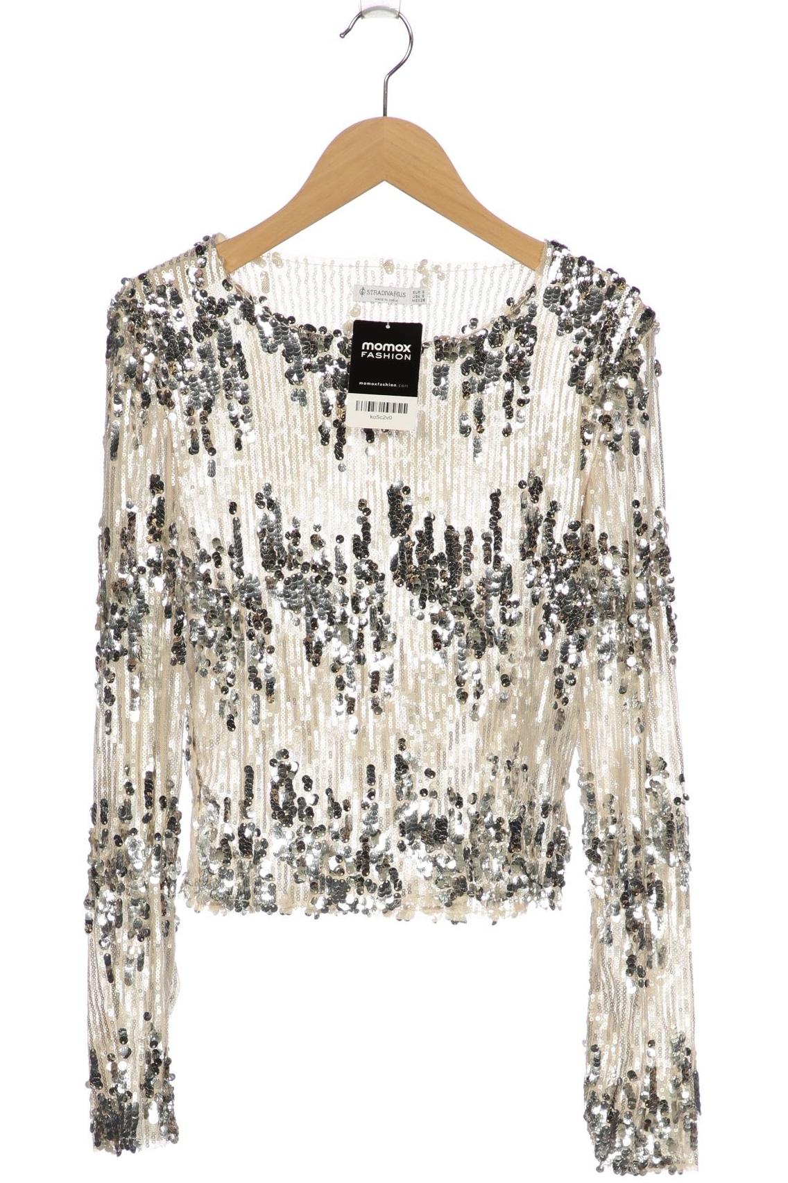 

Stradivarius Damen Langarmshirt, cremeweiß, Gr. 36