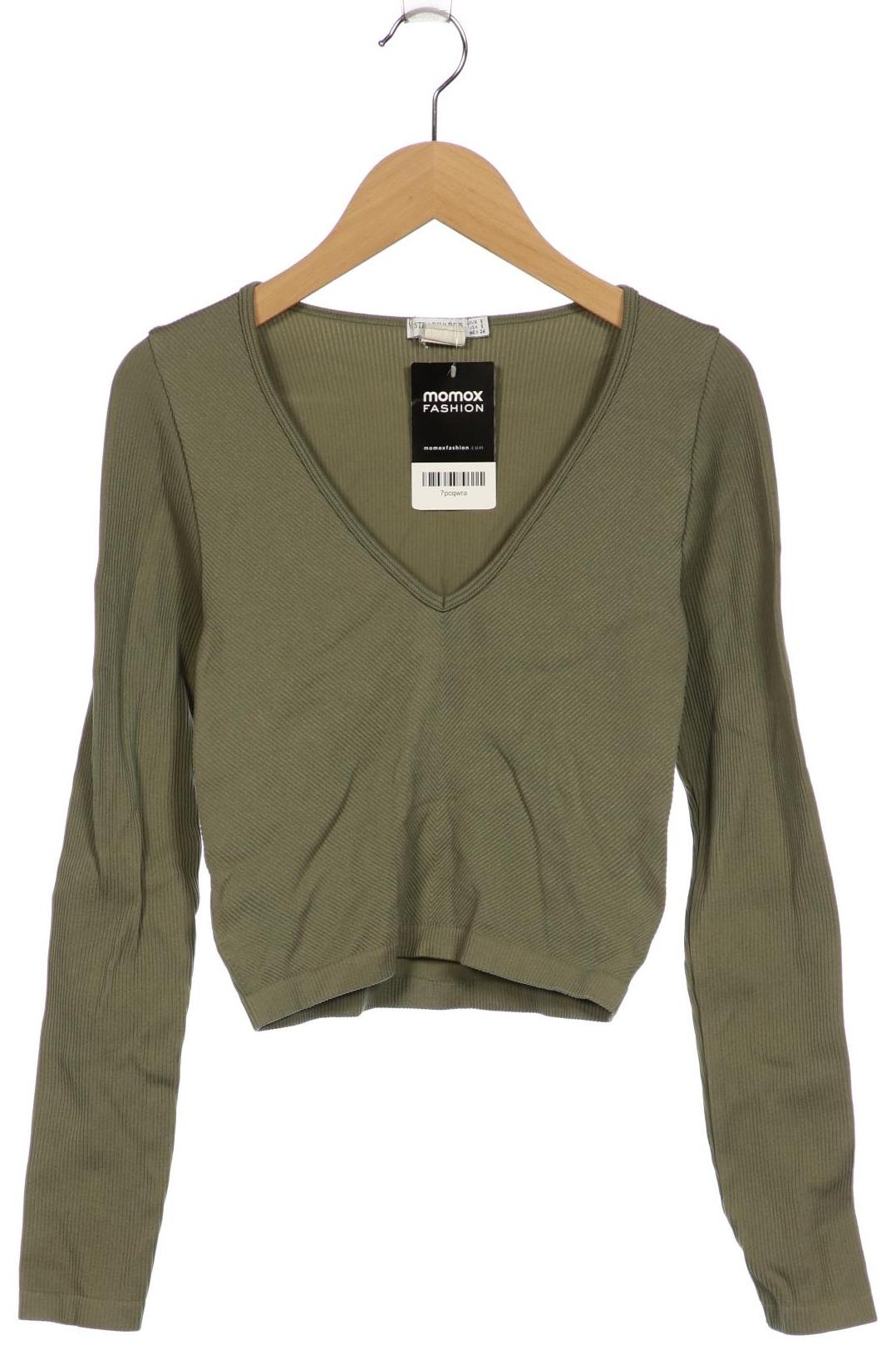 

Stradivarius Damen Langarmshirt, grün, Gr. 36