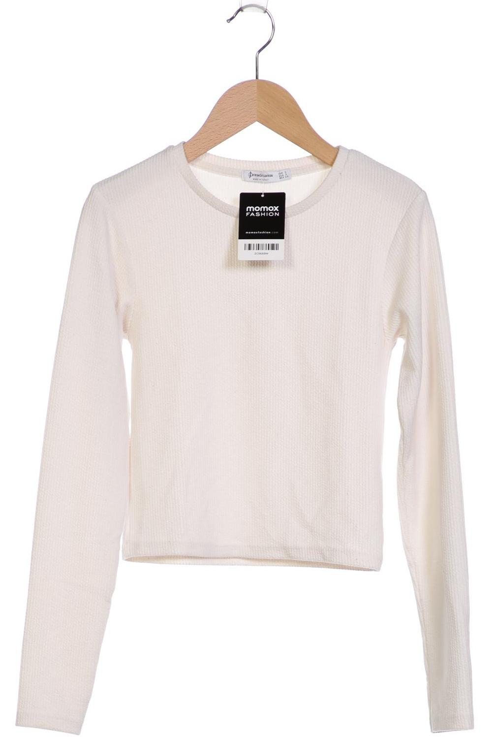 

Stradivarius Damen Langarmshirt, weiß, Gr. 36