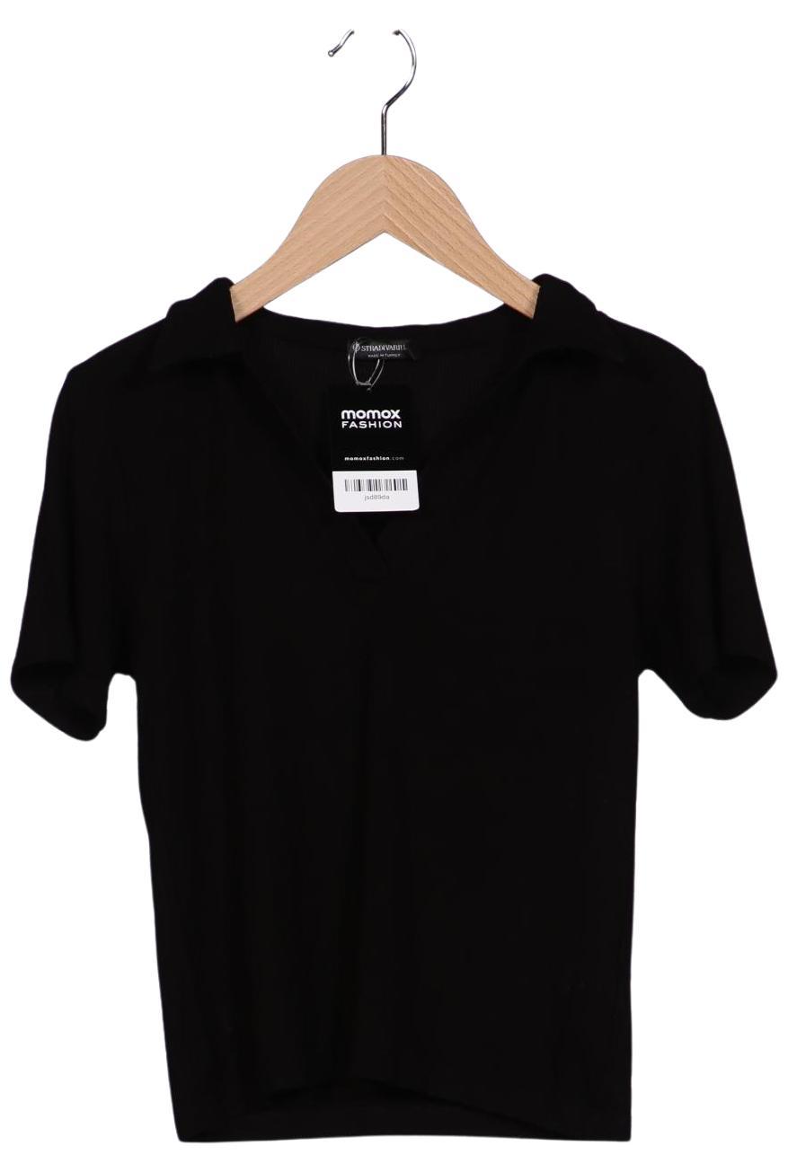 

Stradivarius Damen Poloshirt, schwarz, Gr. 38