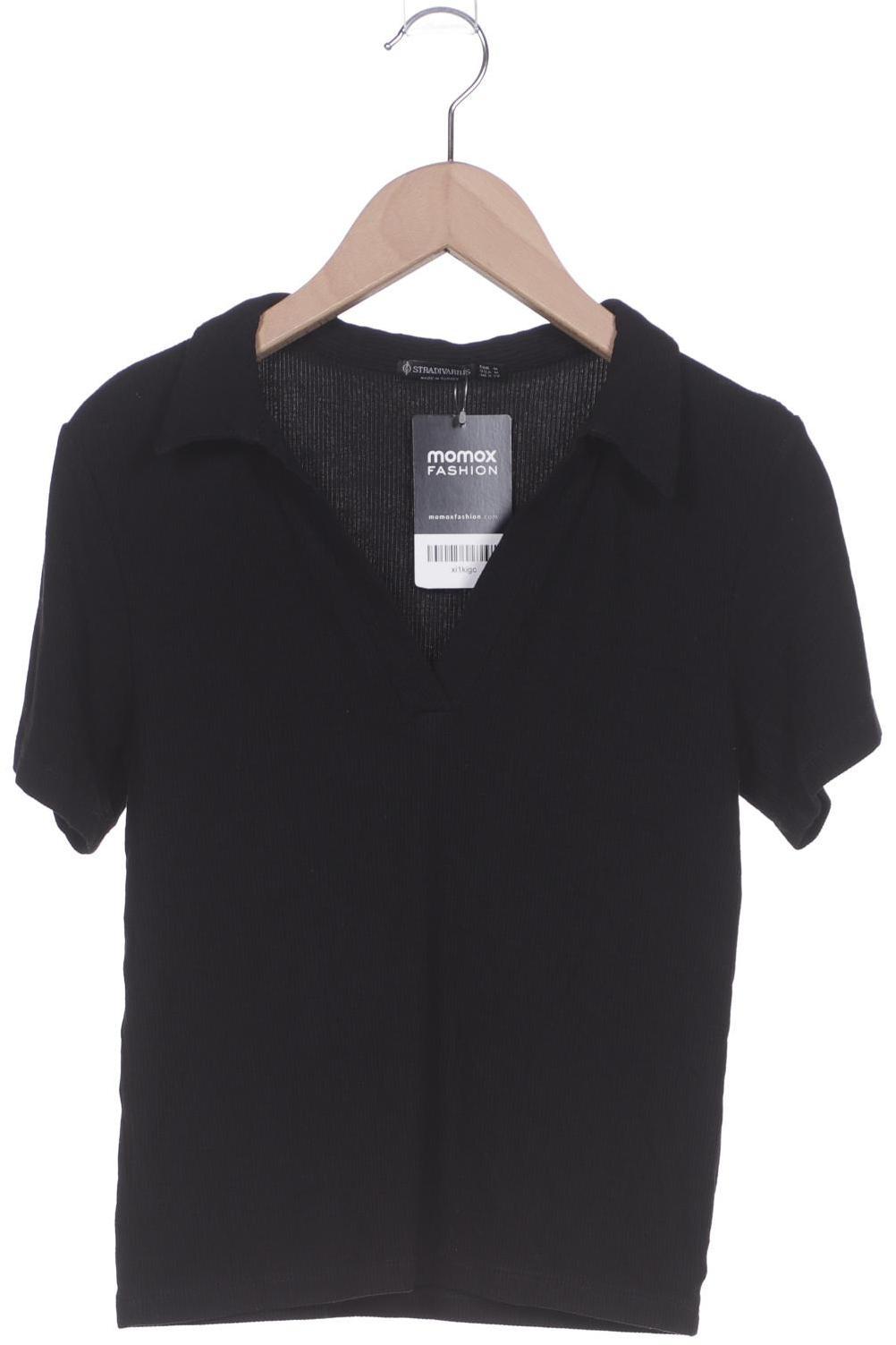 

Stradivarius Damen Poloshirt, schwarz, Gr. 38
